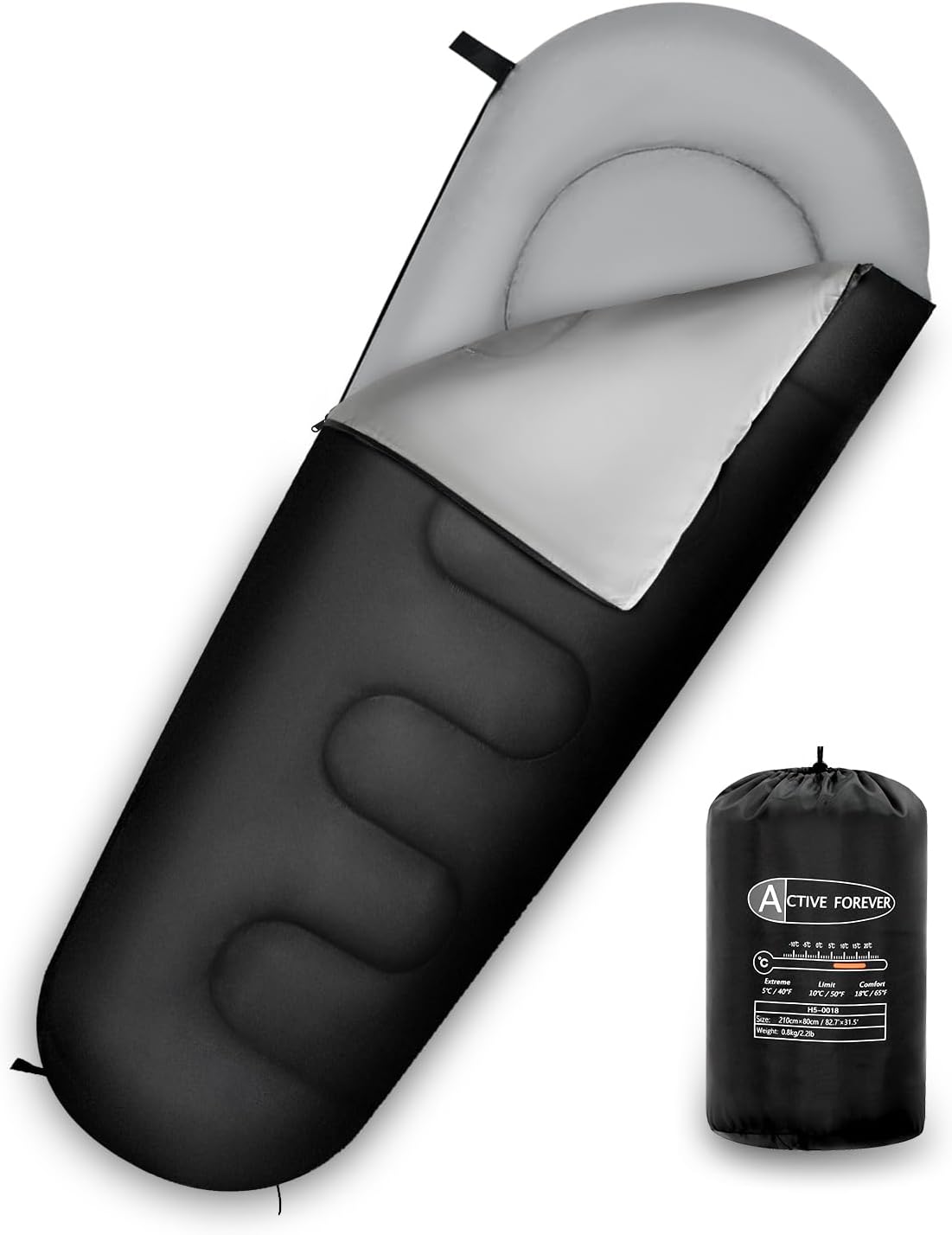 ACTIVE FOREVER Sleeping Bags - 3 Seasons Mummy Sleeping Bag for Adults & Kids, L...
