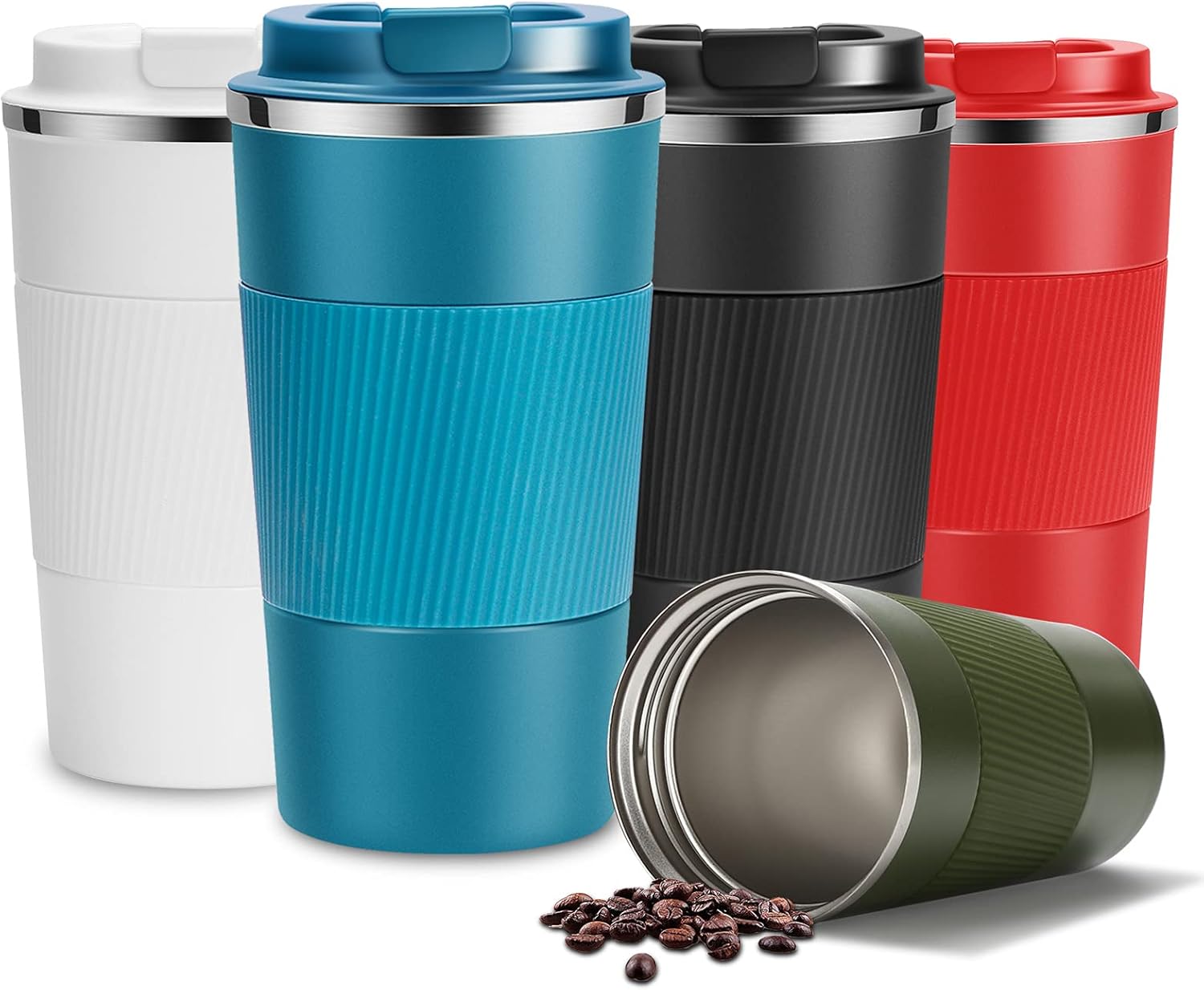 YINJAM Travel Mug Reusable Insulated Coffee Cups Vacuum Insulation Stainless Ste...