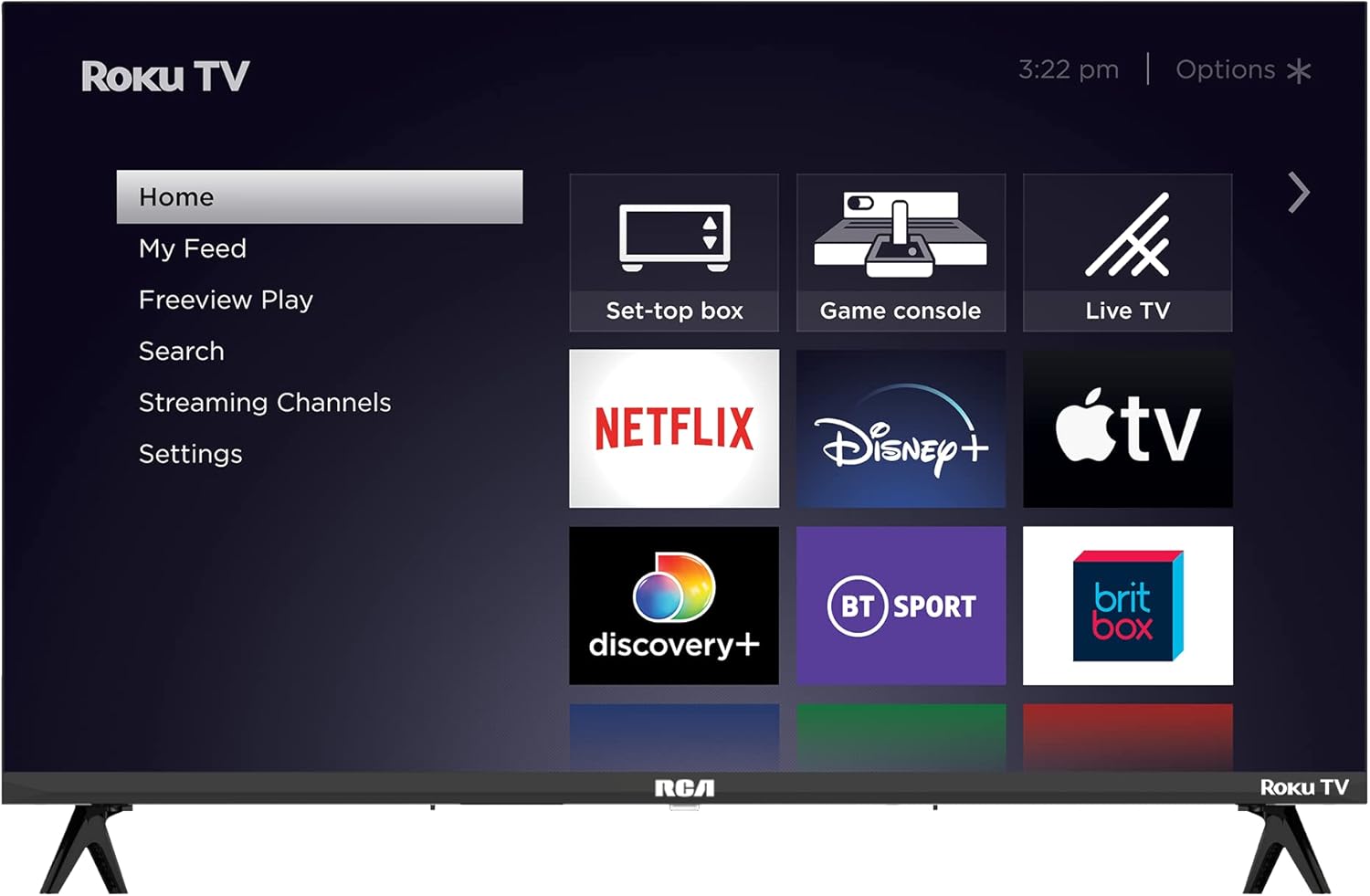 RCA Roku TV 32" Smart TV, RK32HN1 32 Inch HD TV with Apple TV+ BBC Netflix Freev...
