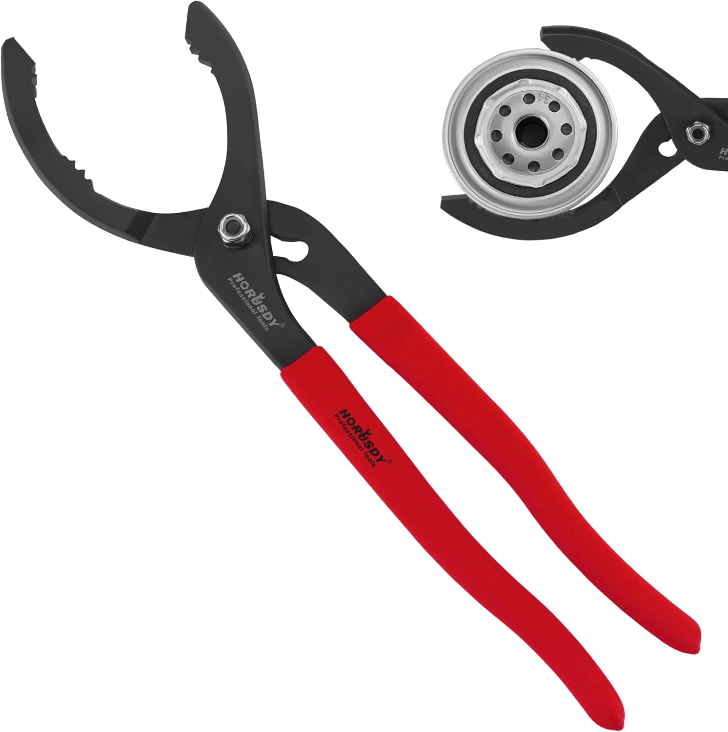 HORUSDY 12" Adjustable Oil Filter Pliers, Adjustable Oil Filter Wrench Removal T...