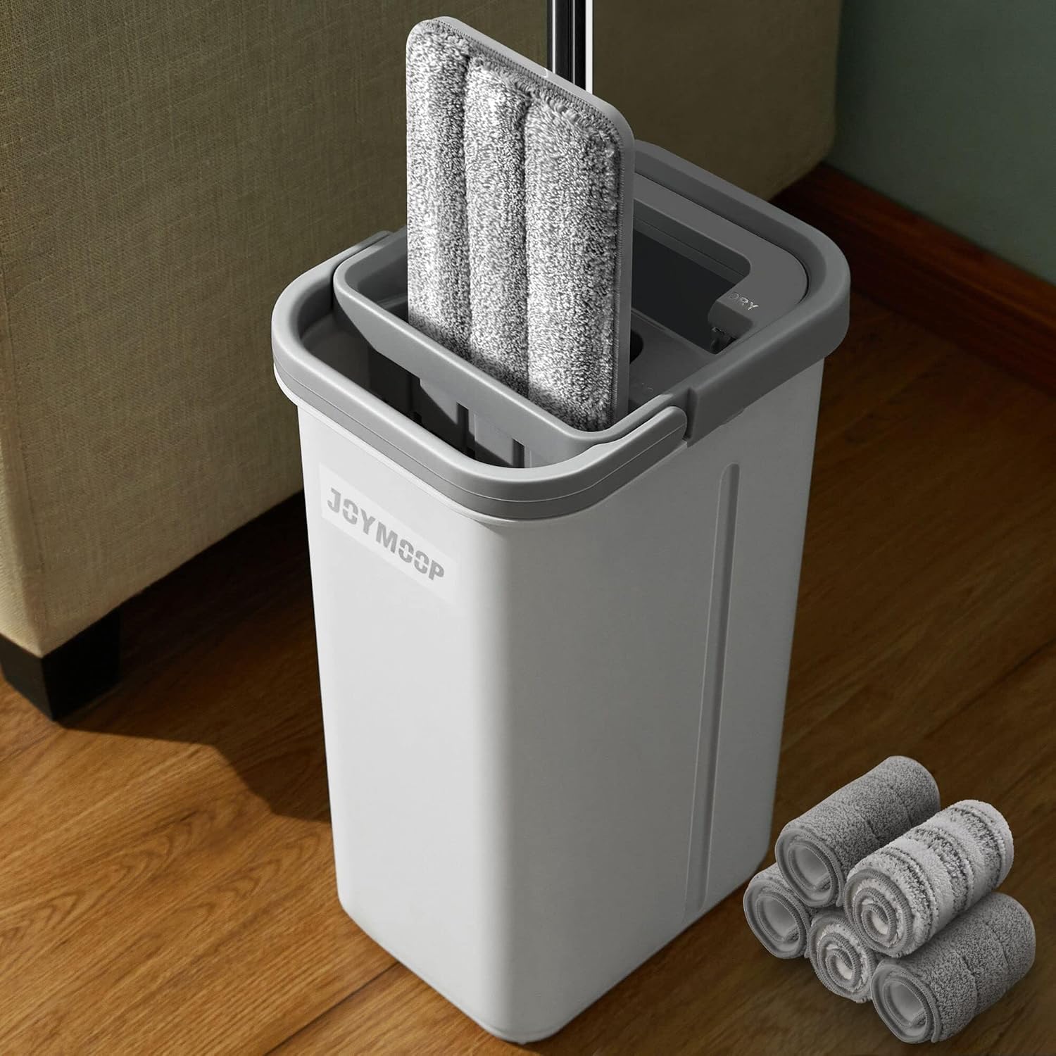 JOYMOOP Mop and Bucket with Wringer Set, Hands Free Flat Floor Mop and Bucket, w...