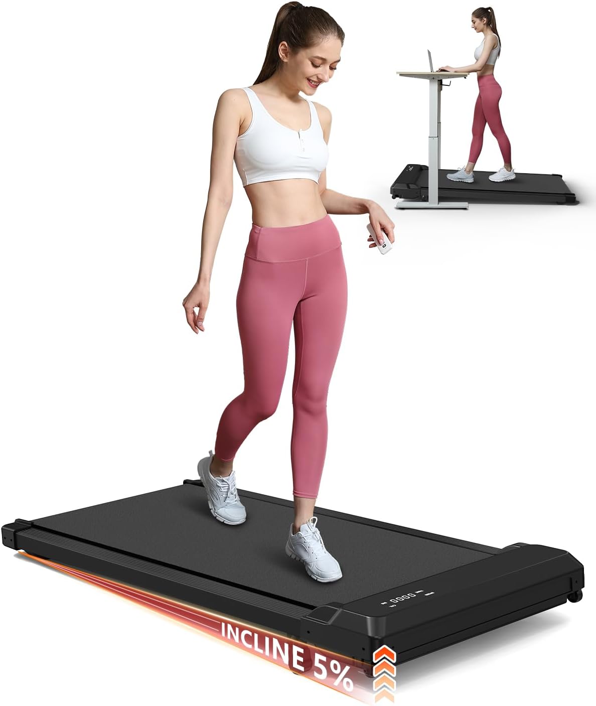 Walking Pad Treadmill Under Desk,Walking Pad for Office Home,265 lbs Capacity Po...