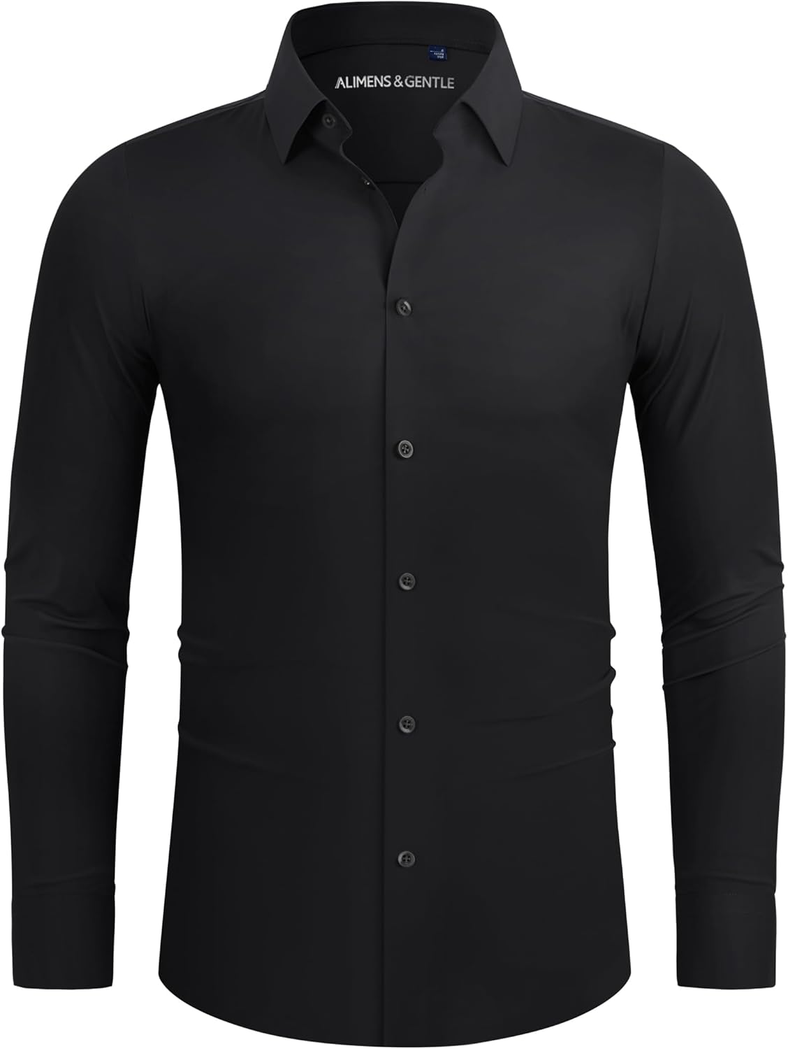 Alimens & Gentle Men's Dress Shirts 16-Way Stretch Slim Fit Long Sleeve Button D...