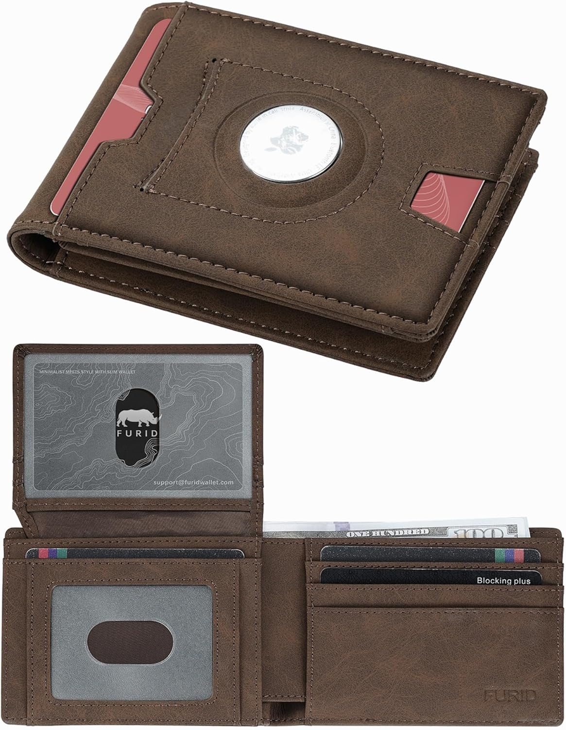 Apple Air Tag Wallet Men: Wallet with Airtag Holder - Airtag Wallet for Men Slim...