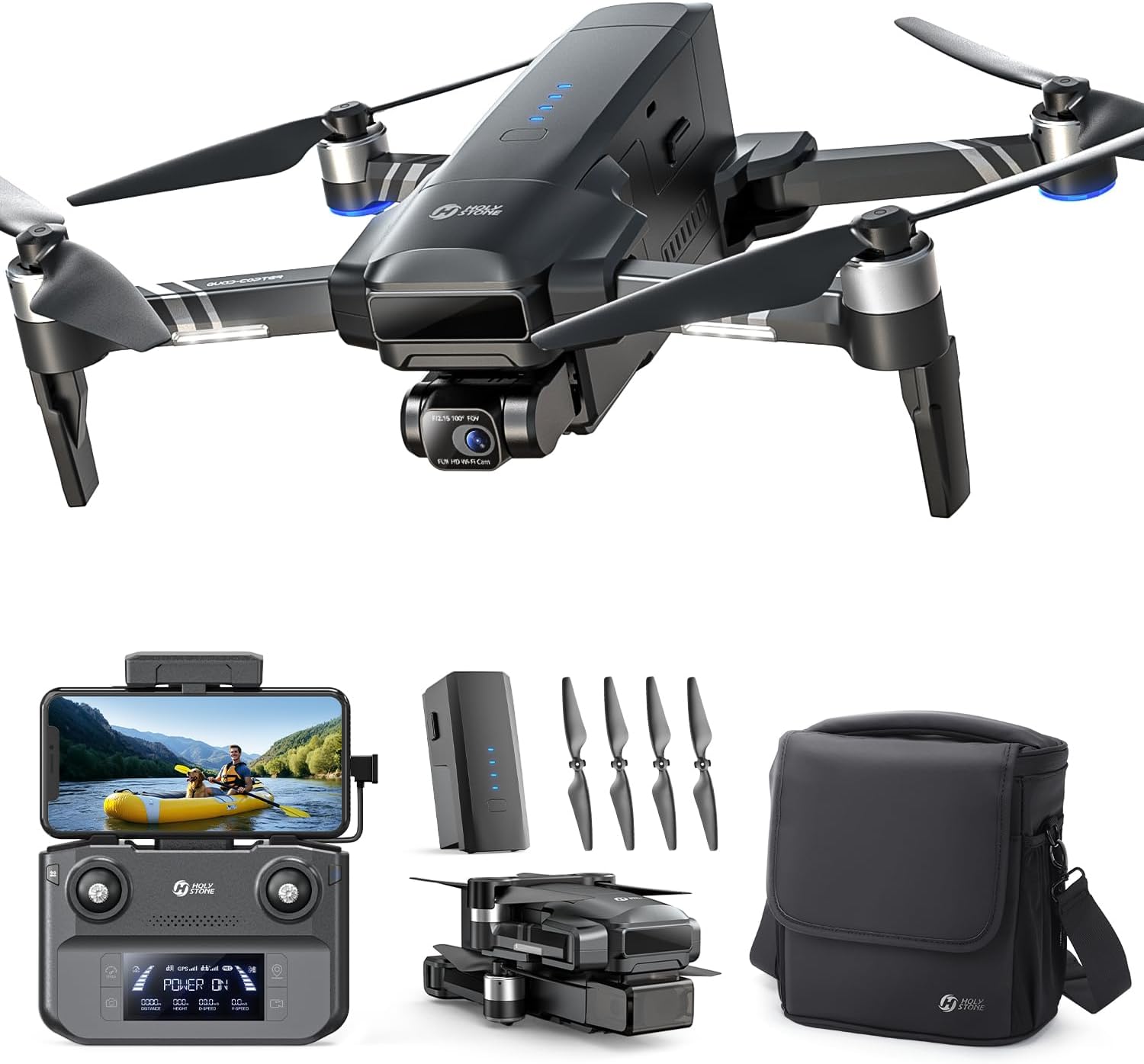 Holy Stone HS600 2-Axis Gimbal Drones with Camera for Adults 4K EIS, Integrated...