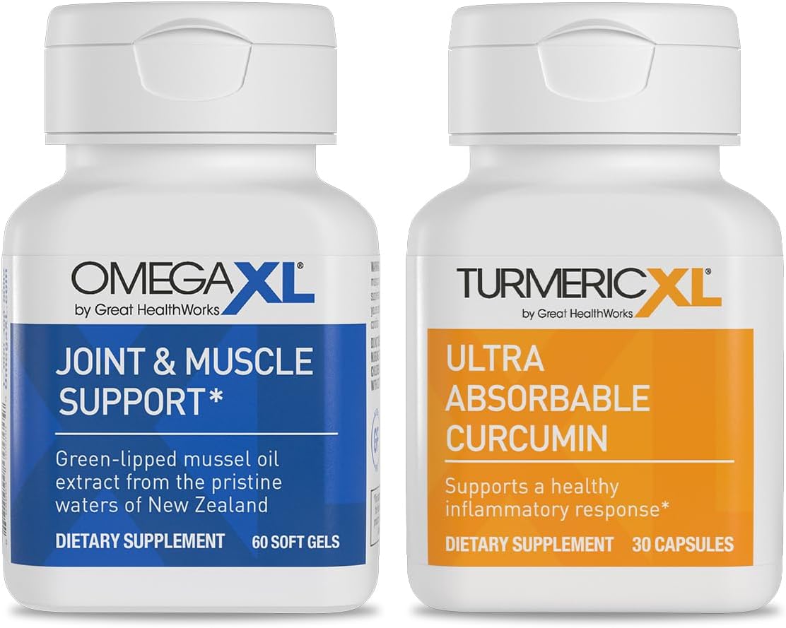 OmegaXL Powerful Joint and Muscle Support Supplement (60 Count) & TurmericXL Hea...