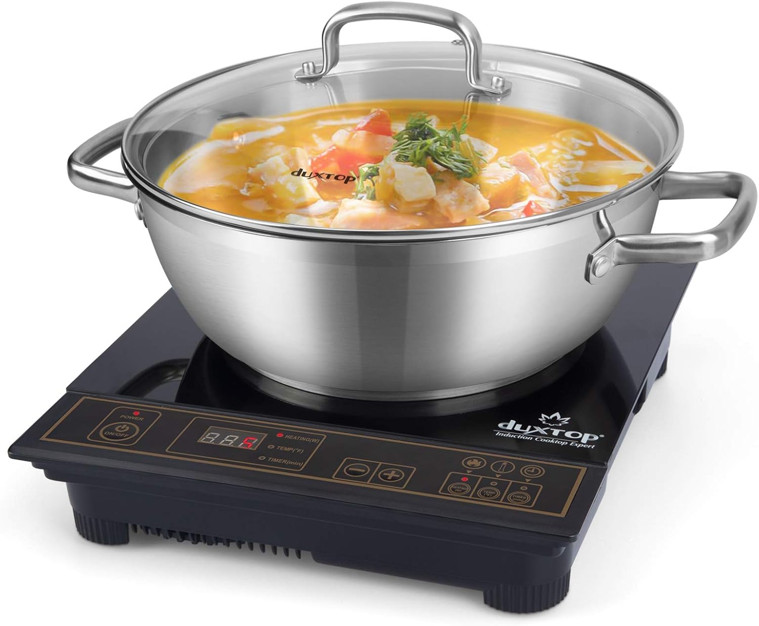Duxtop 1800W Portable Induction Cooktop, Countertop Burner Included 5.7 Quarts P...