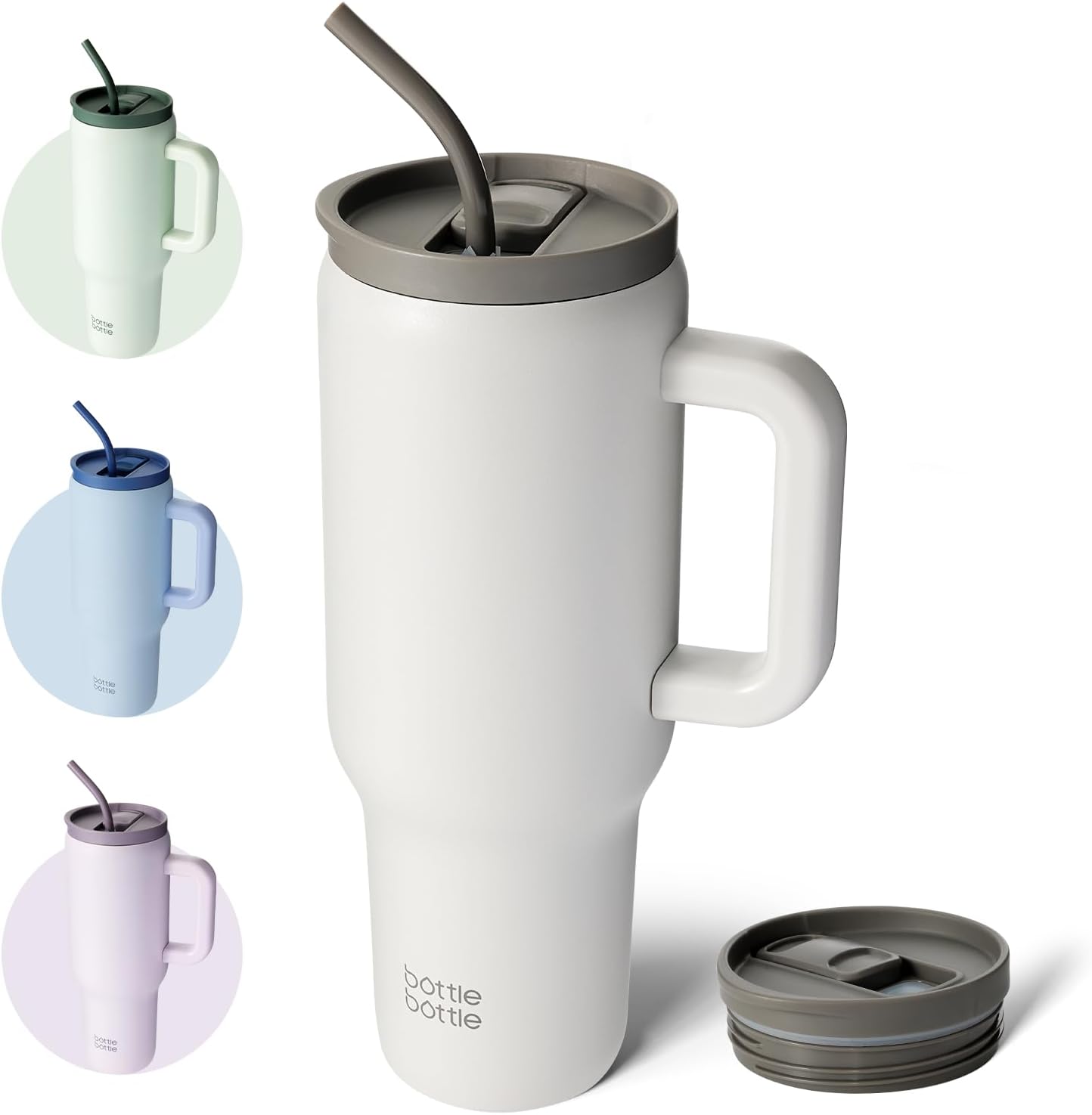 BOTTLE BOTTLE 40 oz Tumbler with Handle and Straw,Stainless Steel Vacuum Travel...