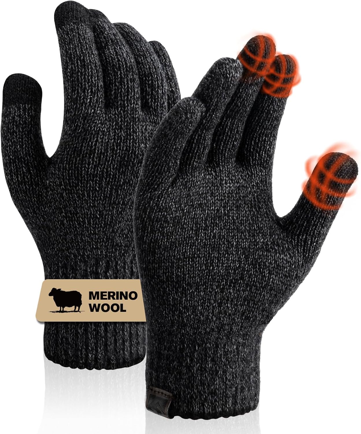 Merino Wool Gloves for Men & Women, Touch Screen Warm Gloves Liners Thermal Soft...