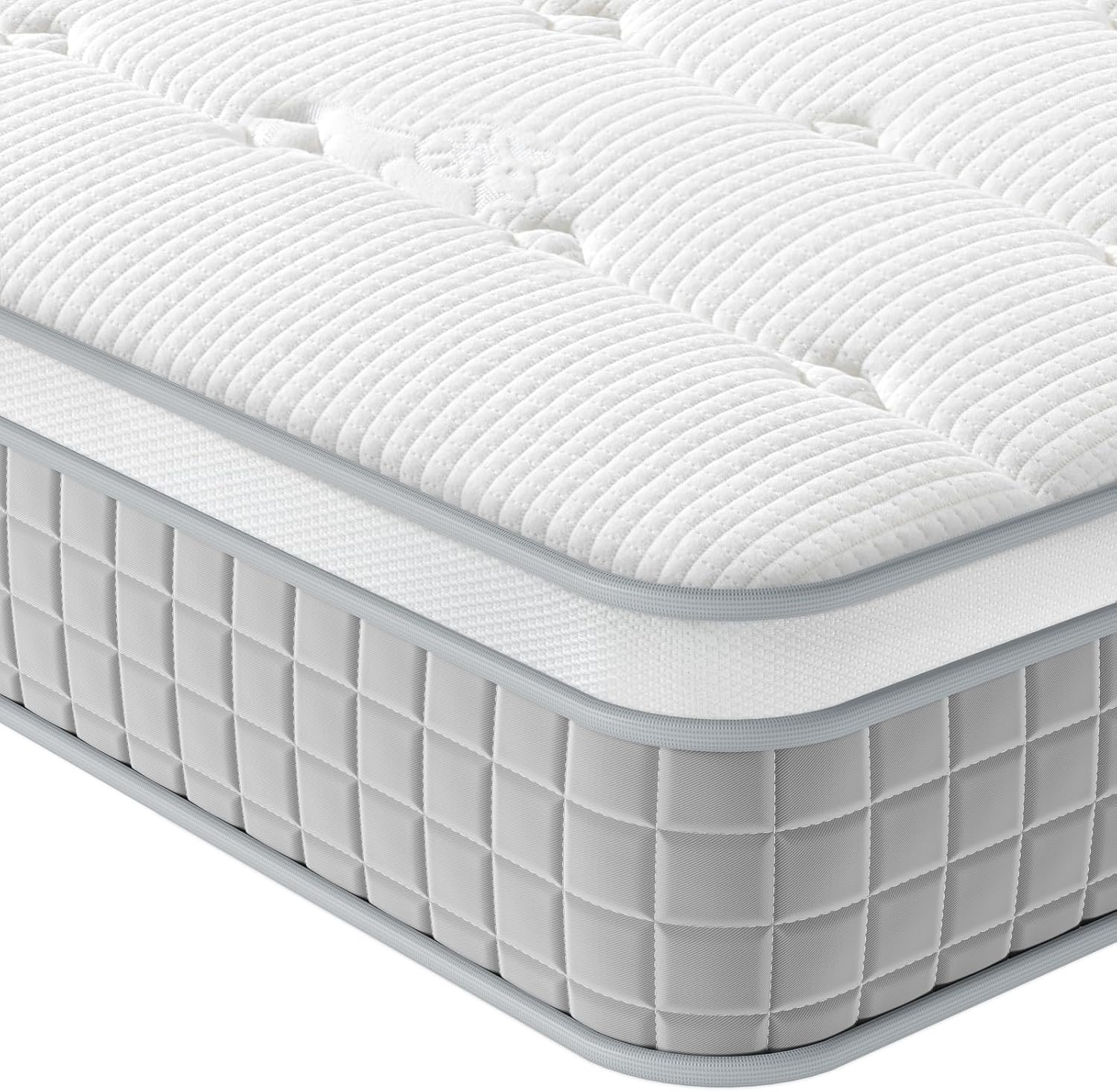 Vesgantti European Single Mattress 90x200 cm - 9.6 Inch Pocket Sprung Mattress w...