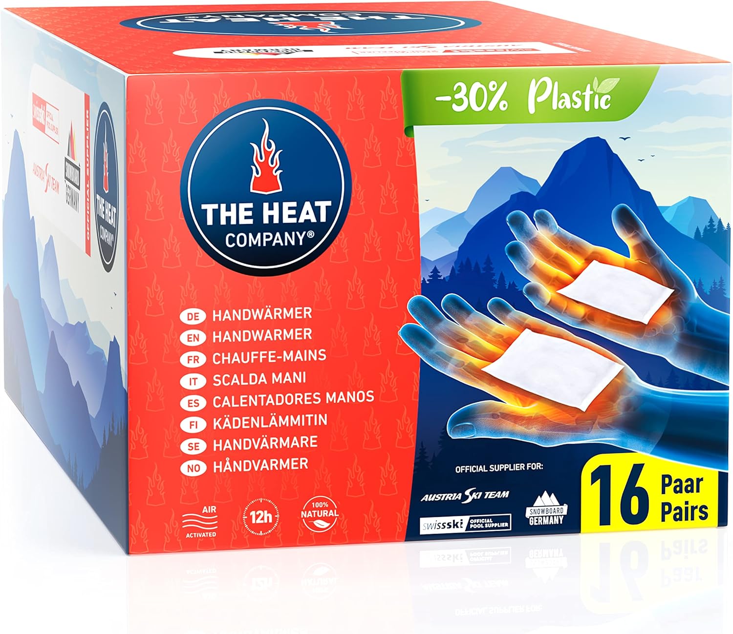 THE HEAT COMPANY Handwarmers - New: 30% Less Plastic - EXTRA WARM For 12 Hours W...