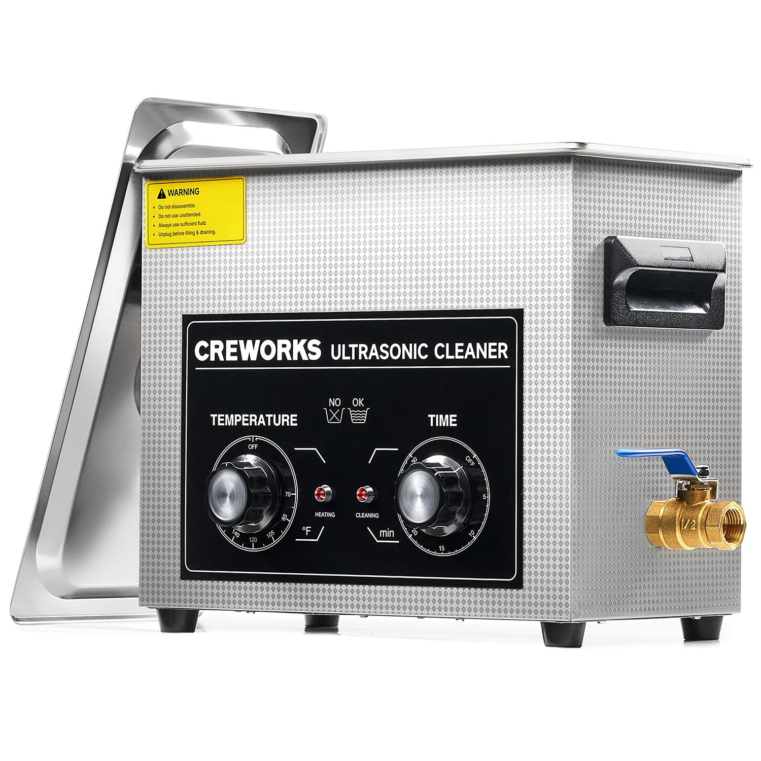 CREWORKS 6.5L Ultrasonic Cleaner with Knob, 1.7 gal 120W Professional Industrial...