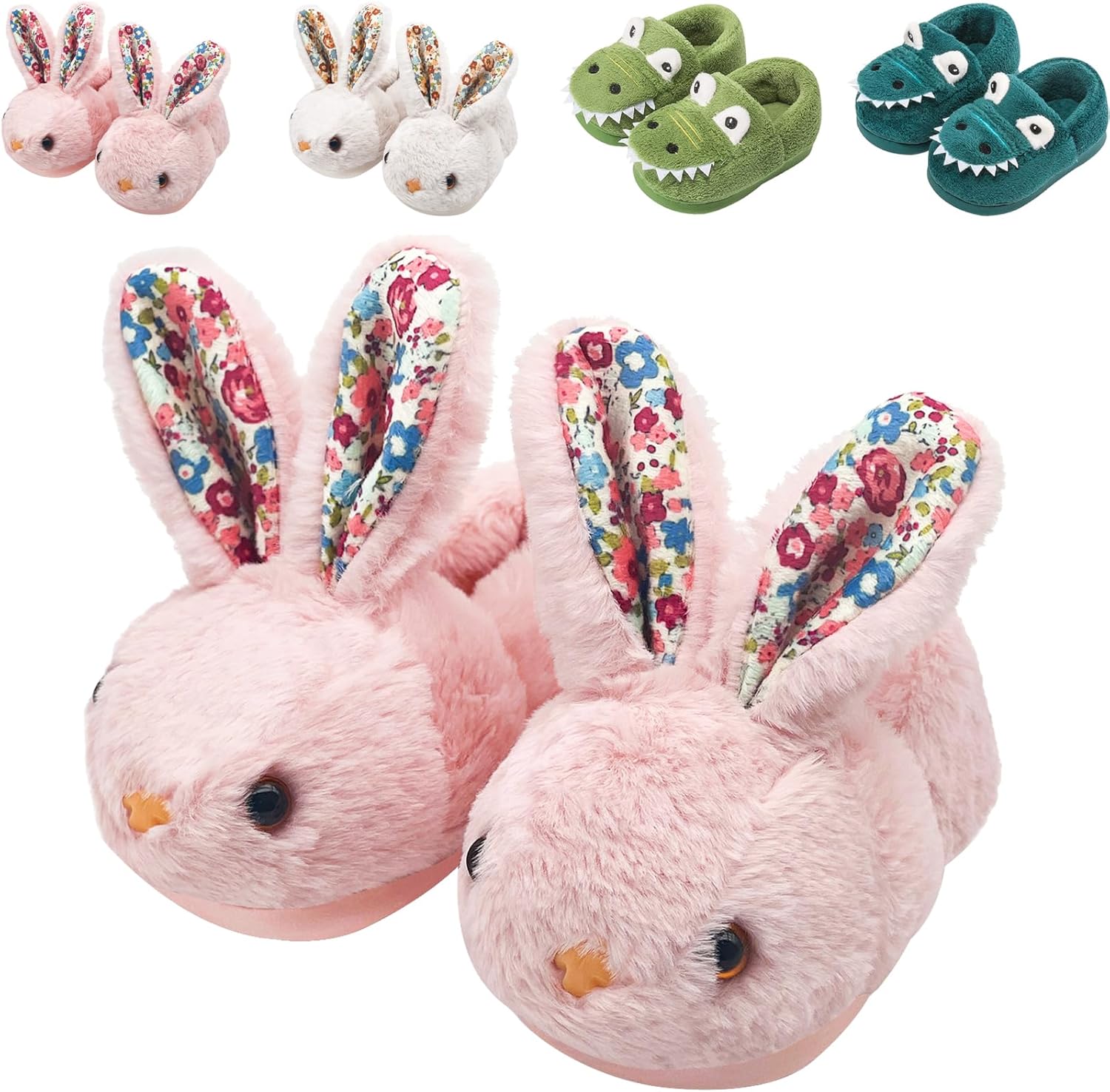 Toddler Slippers Boys Girls Kids House Slippers Dinosaur Bunny Slippers Non-slip...