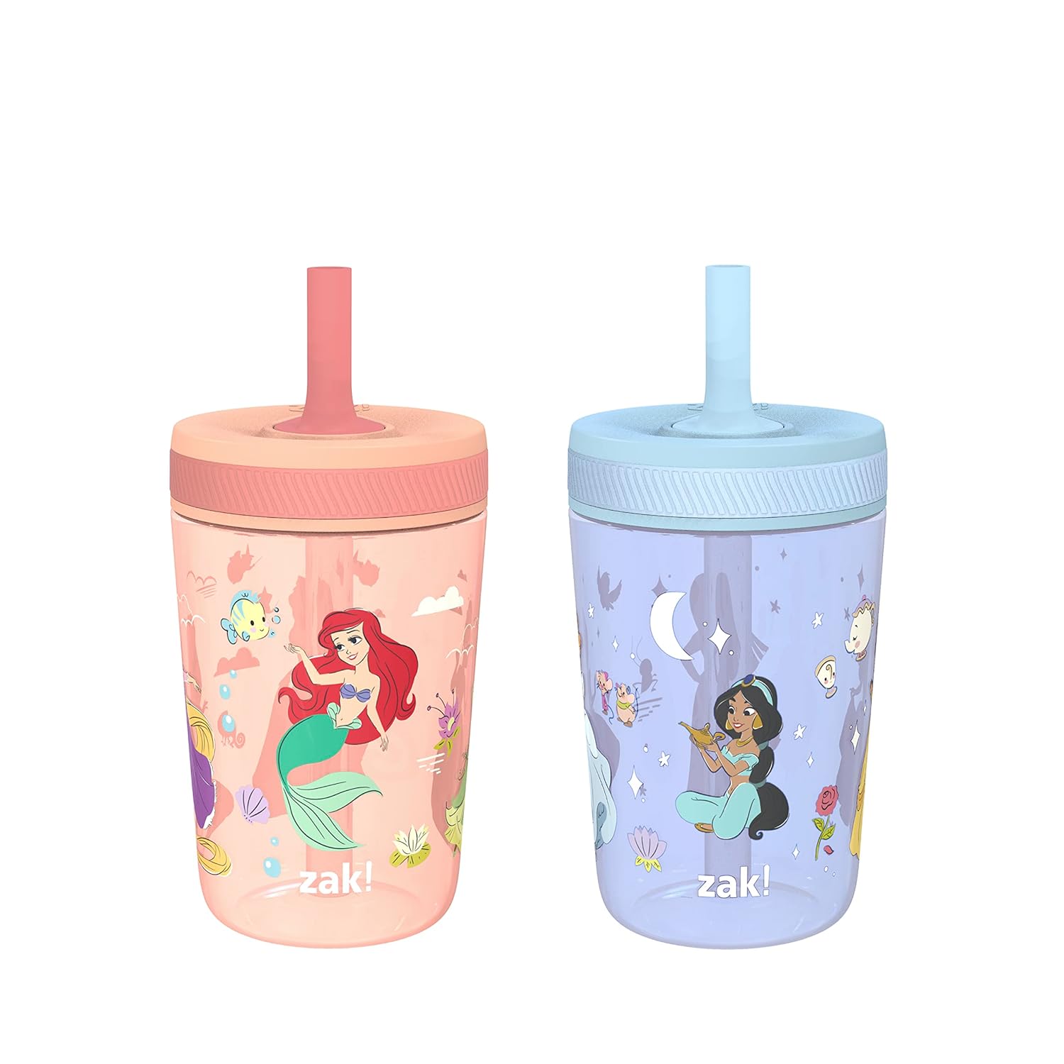 Zak Designs Disney Princess Kelso Toddler Cups For Travel or Home, 15oz 2-Pack P...