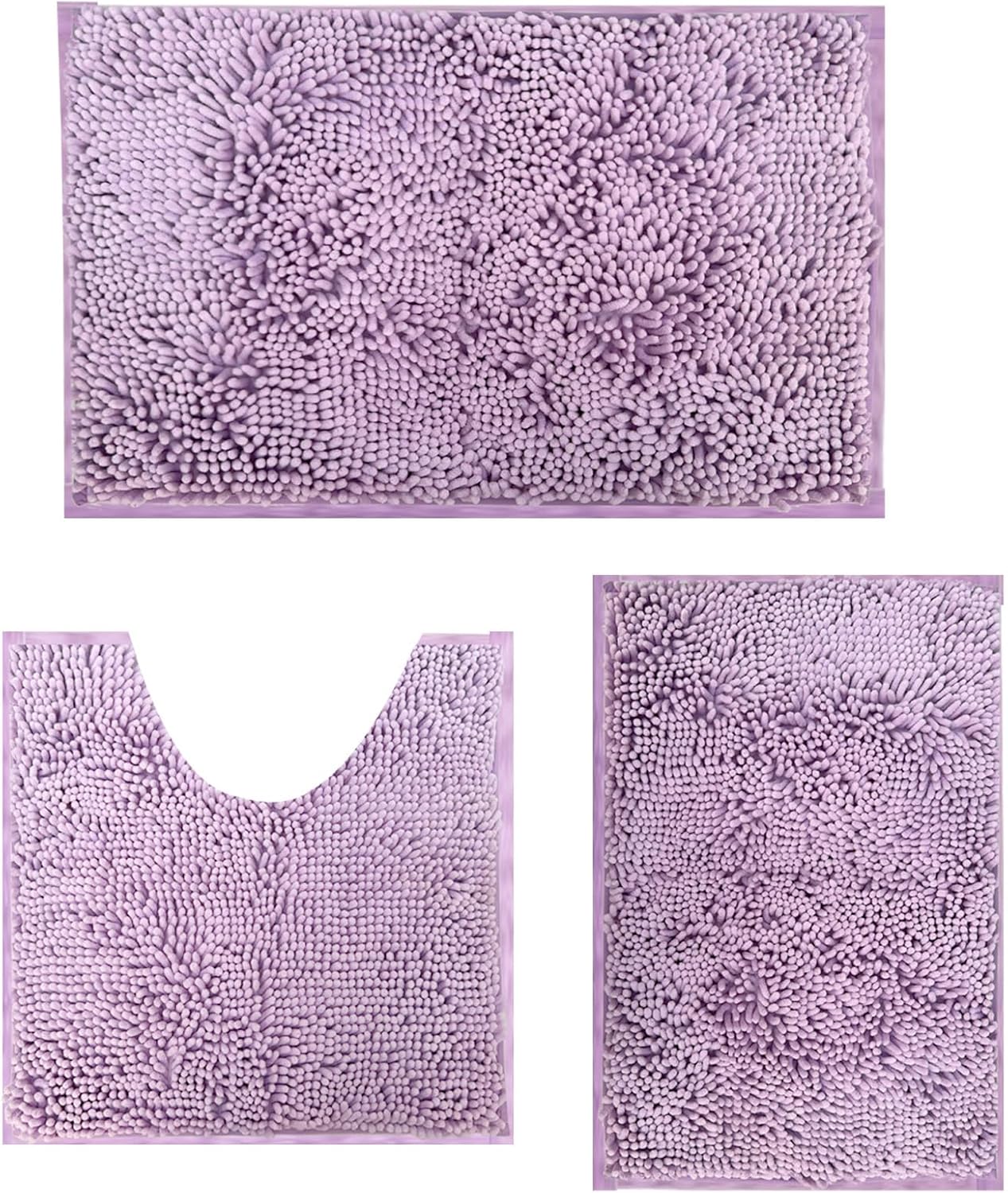 RUN HELIX Ultra Soft Chenille Bath Mat Non Slip, Bath Mat Set 3, Shaggy Bathroom...