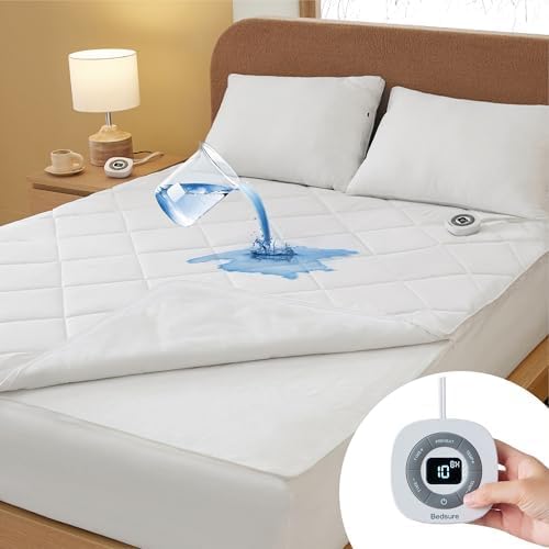 Bedsure Removable Heated Mattress Pad King - Waterproof Bed Warmer with Memory &...