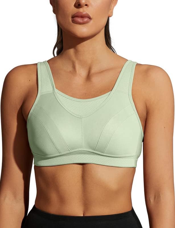 WingsLove Women's Sports Bra High Impact Bra Full Coverage Wirefree Workout Non...
