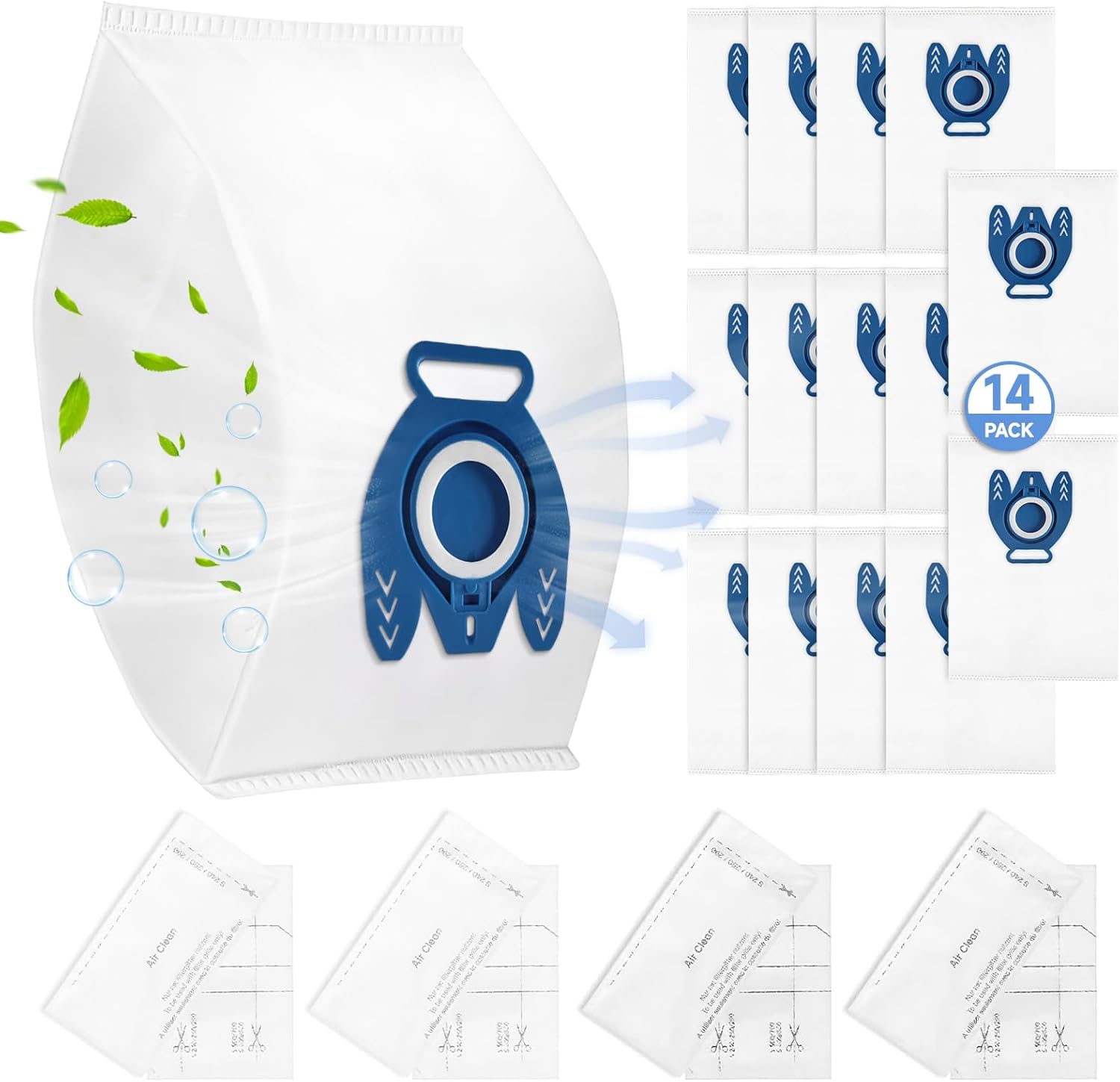 14 Pack GN Vacuum Dust Bags Replacements Compatiable with Miele Hoover Bags Clas...
