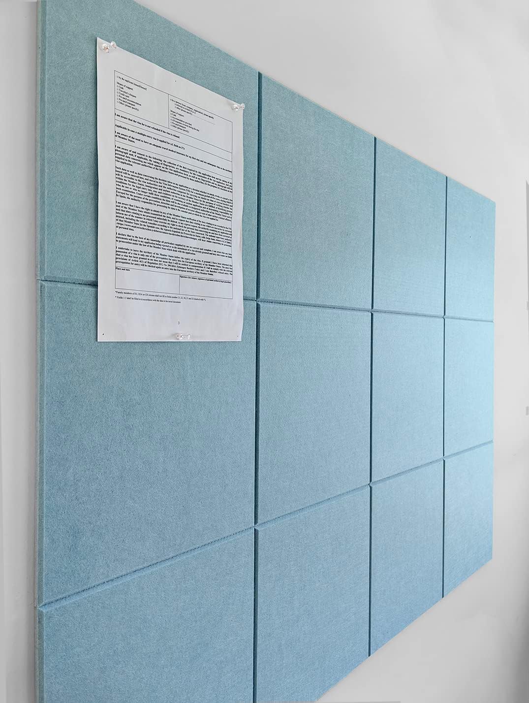 Cork Board 48 x 36 Alternative – 11.8x11.8x0.35 Inches 12 Pack Felt Wall Tiles w...