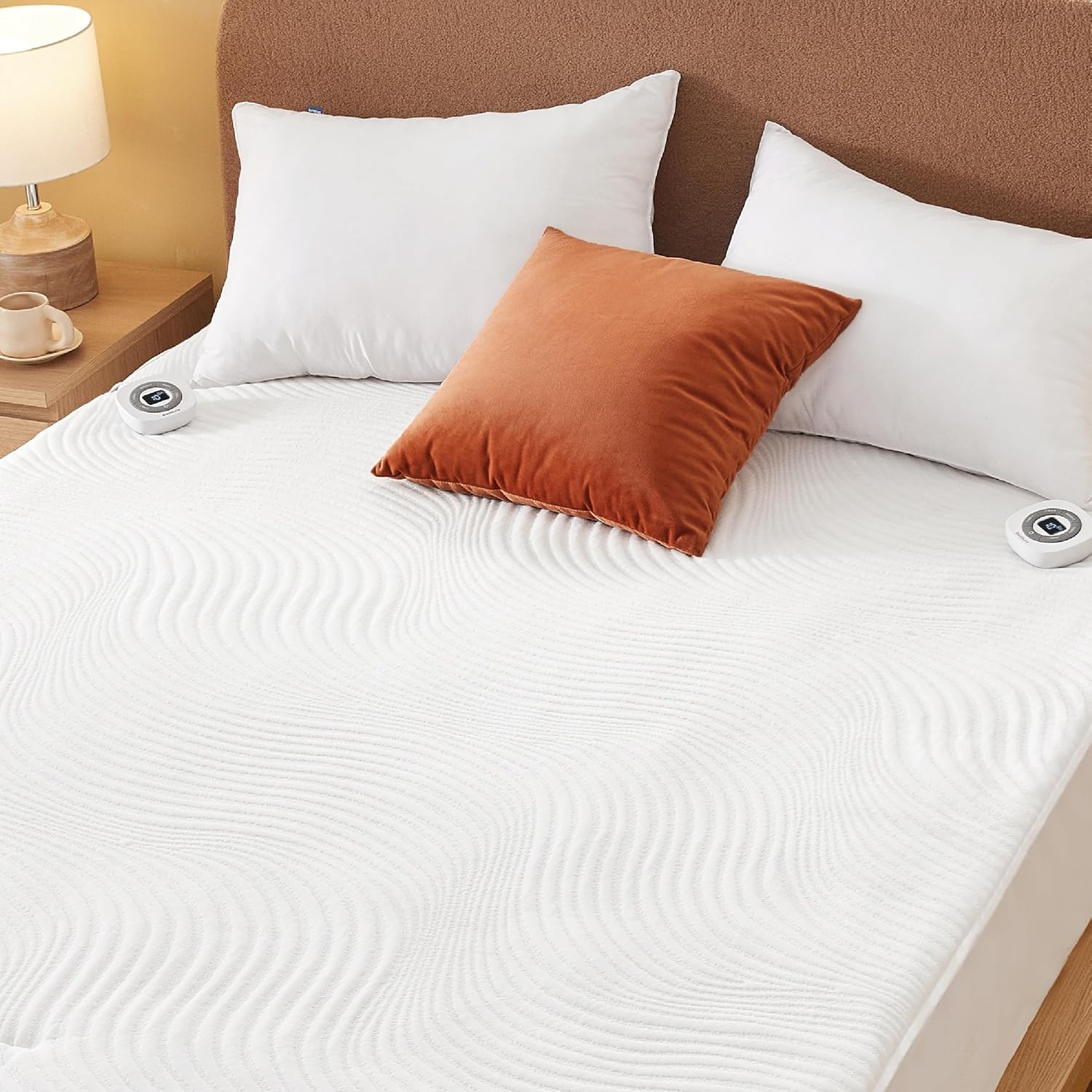 Bedsure Heated Mattress Pad Queen - Bed Warmer with Memory & Preheat Functions,...