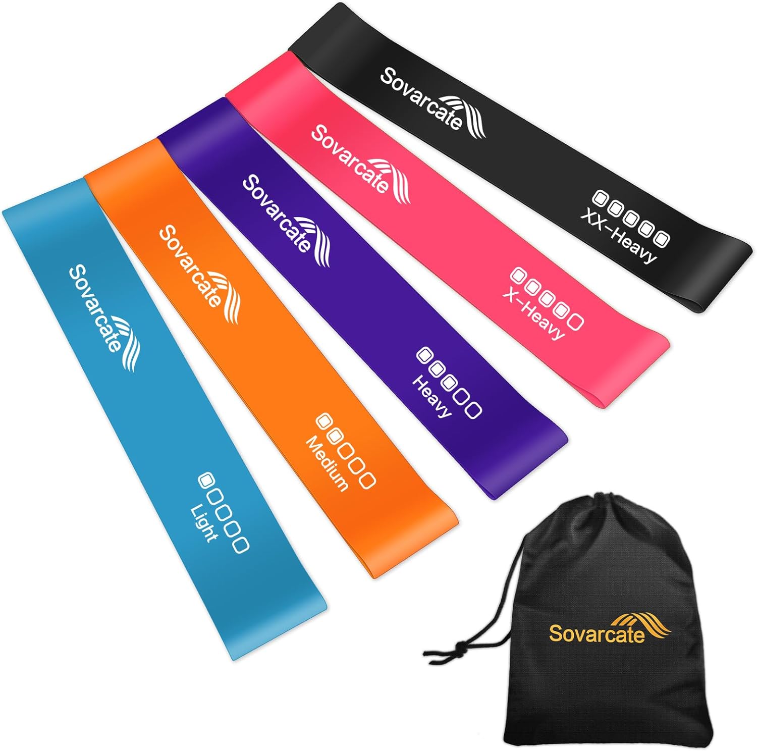 Resistance bands [Set of 5] Exercise Bands Set for women and men 5 Strength Leve...
