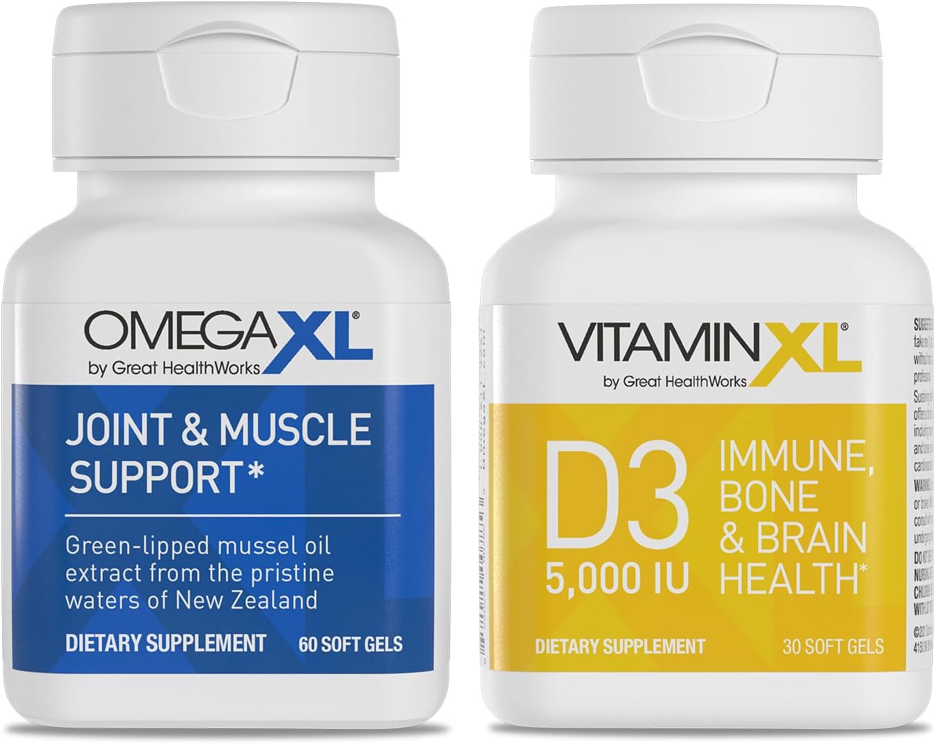 OmegaXL Joint Support Supplement - 60 Softgels & VitaminXL D3 High Potency Daily...