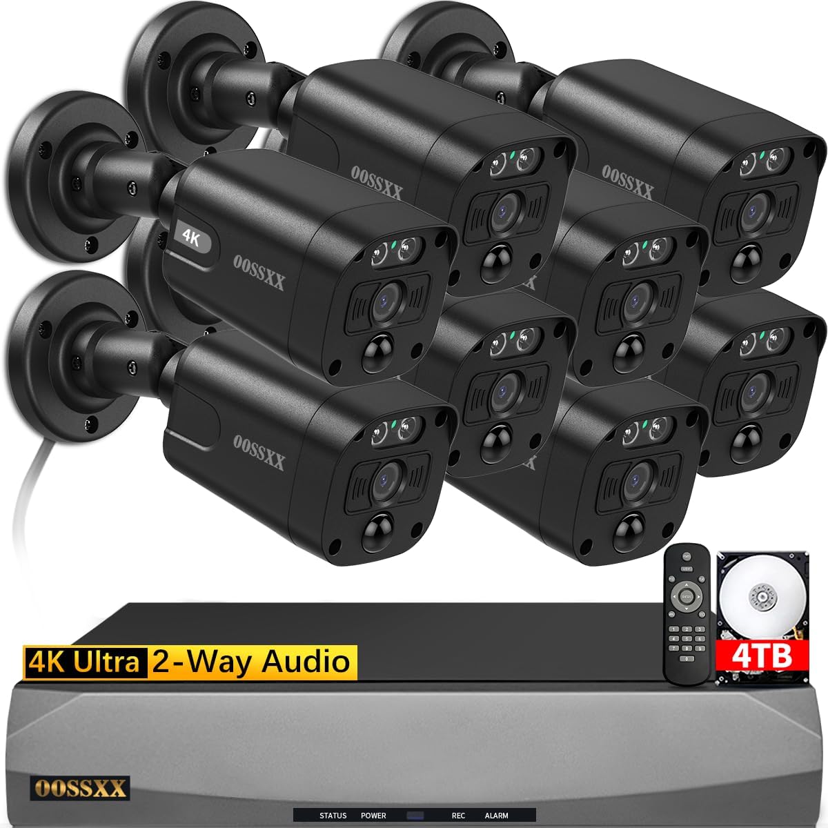 OOSSXX (4K/8.0 Megapixel & 130° Ultra Wide-Angle) 2-Way Audio Wired PoE Outdoor...