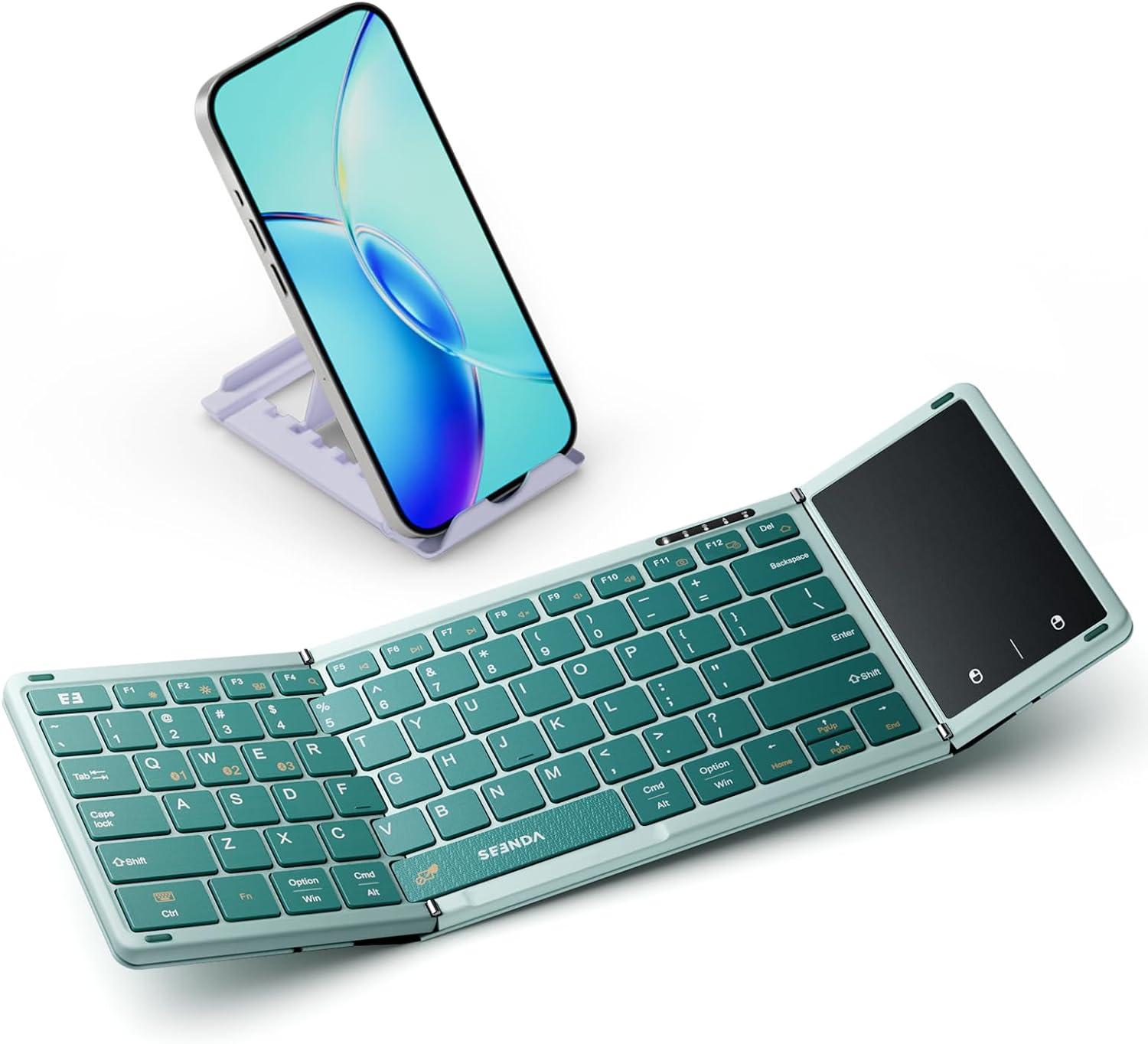 Seenda Foldable Bluetooth Keyboard with Touchpad, Folding Portable Travel Keyboa...