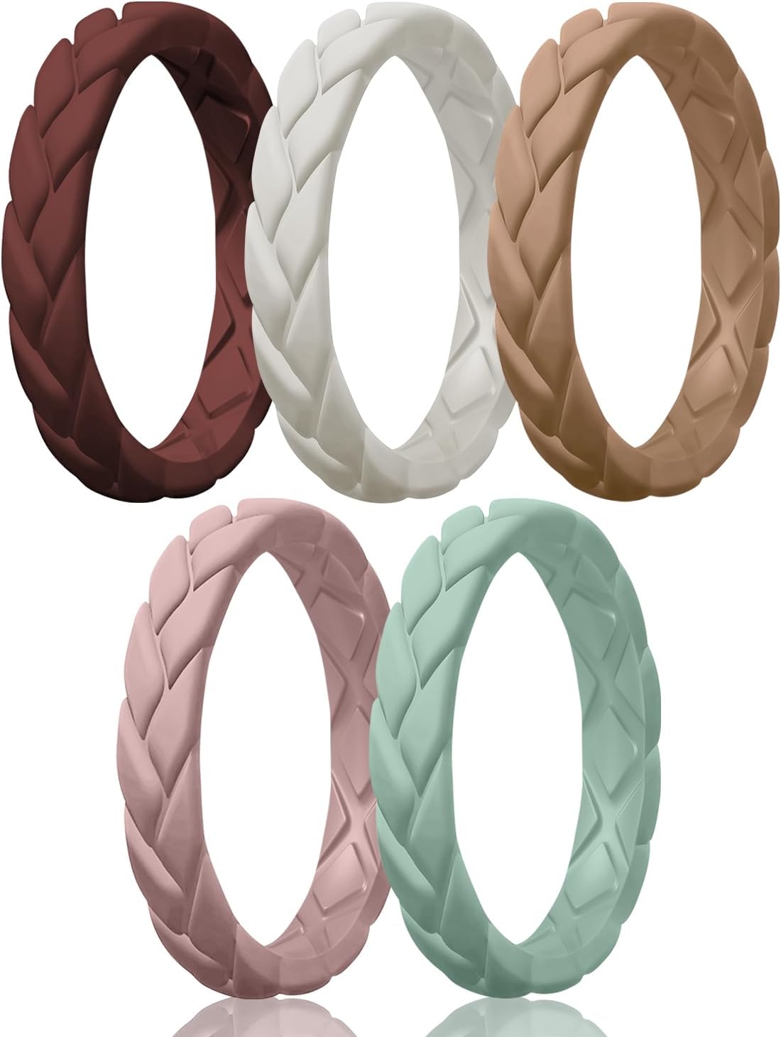 Egnaro Silicone Ring Women Thin Womens Stackable Rings Silicone Rubber Wedding B...