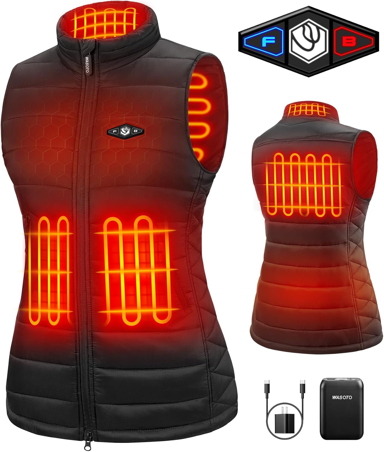 Heated Vest Women With 16000 mAh Battery Pack Charger Included Washable Recharge...