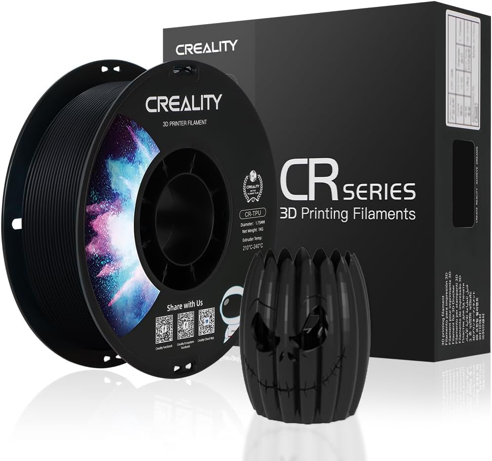 Creality Official TPU Filament 1.75mm, TPU Black Filament Tougher and Stronger 3...