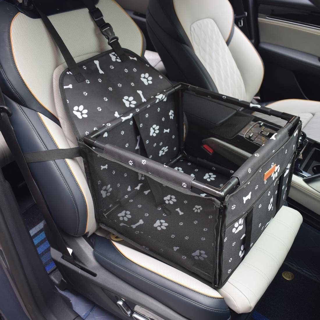 GoBuyer Waterproof Pet Dog Car Seat Booster Carrier with Seat Belt Harness Restr...