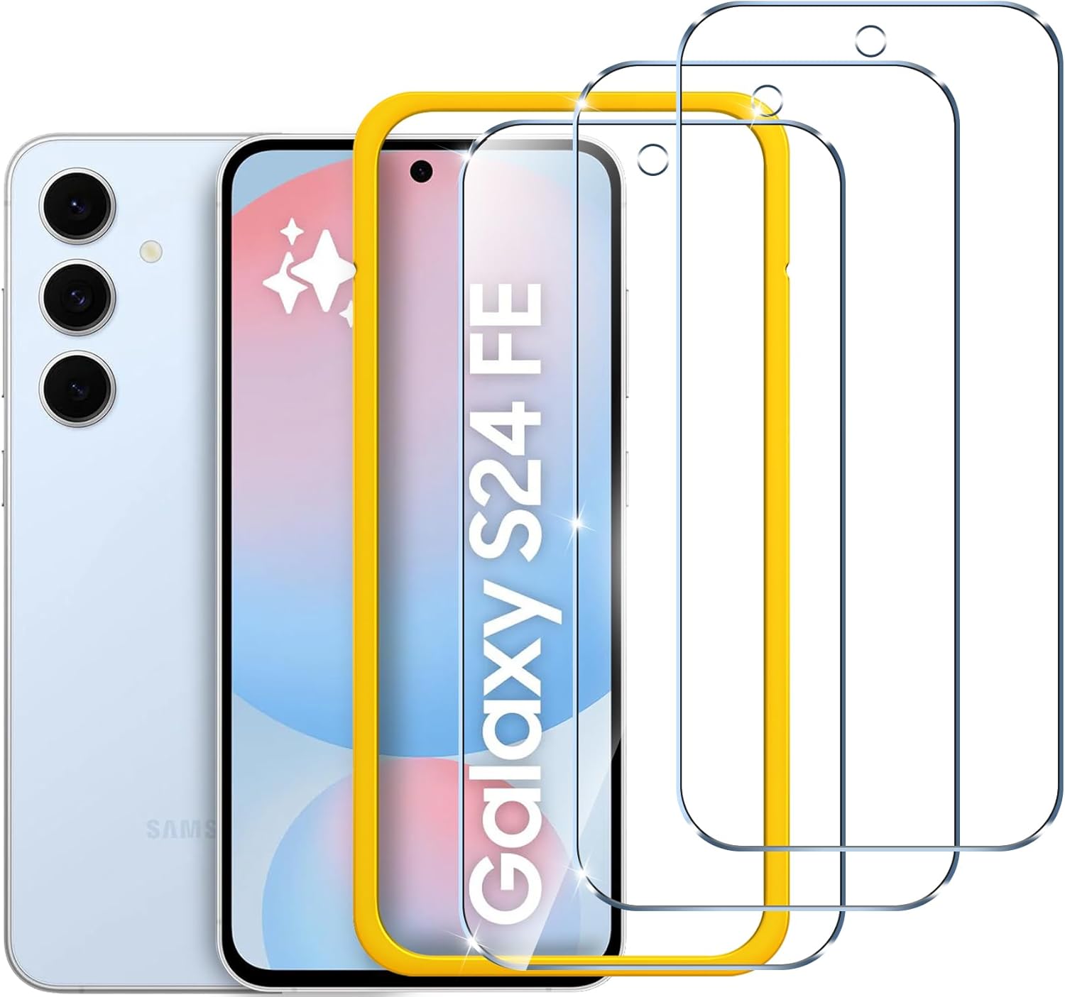 ivoler 3 Pack Screen Protector for Samsung Galaxy S24 FE 5G,Armored Protective G...