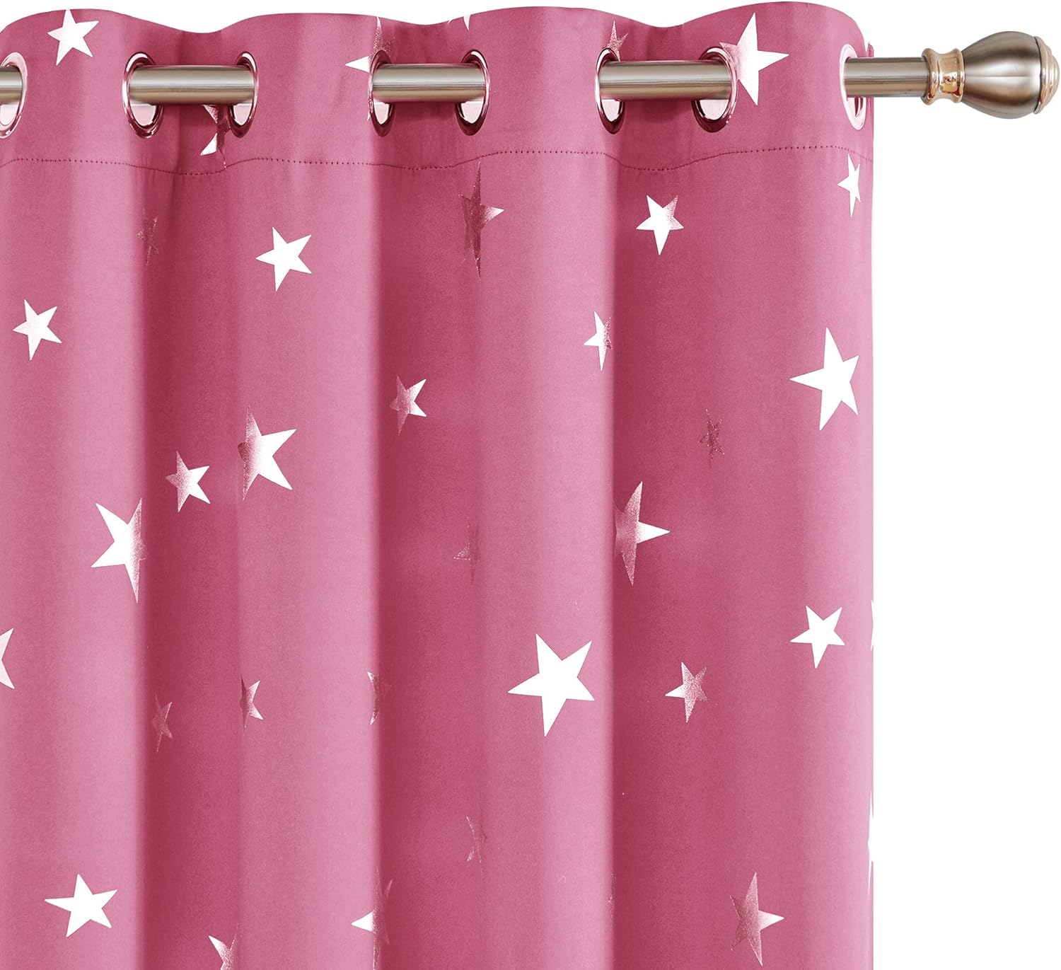 Deconovo Pink Blackout Curtains Eyelet Thermal Insulated Foil Printed Blackout C...