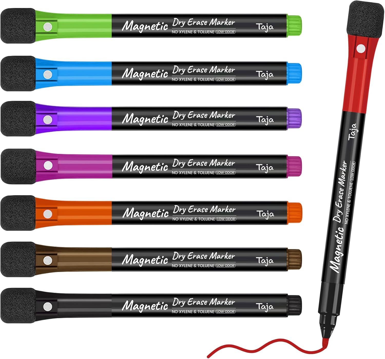 Magnetic Dry Erase Whiteboard Markers, 8 Count Colorful Fine Tip Thin Dry Erase...