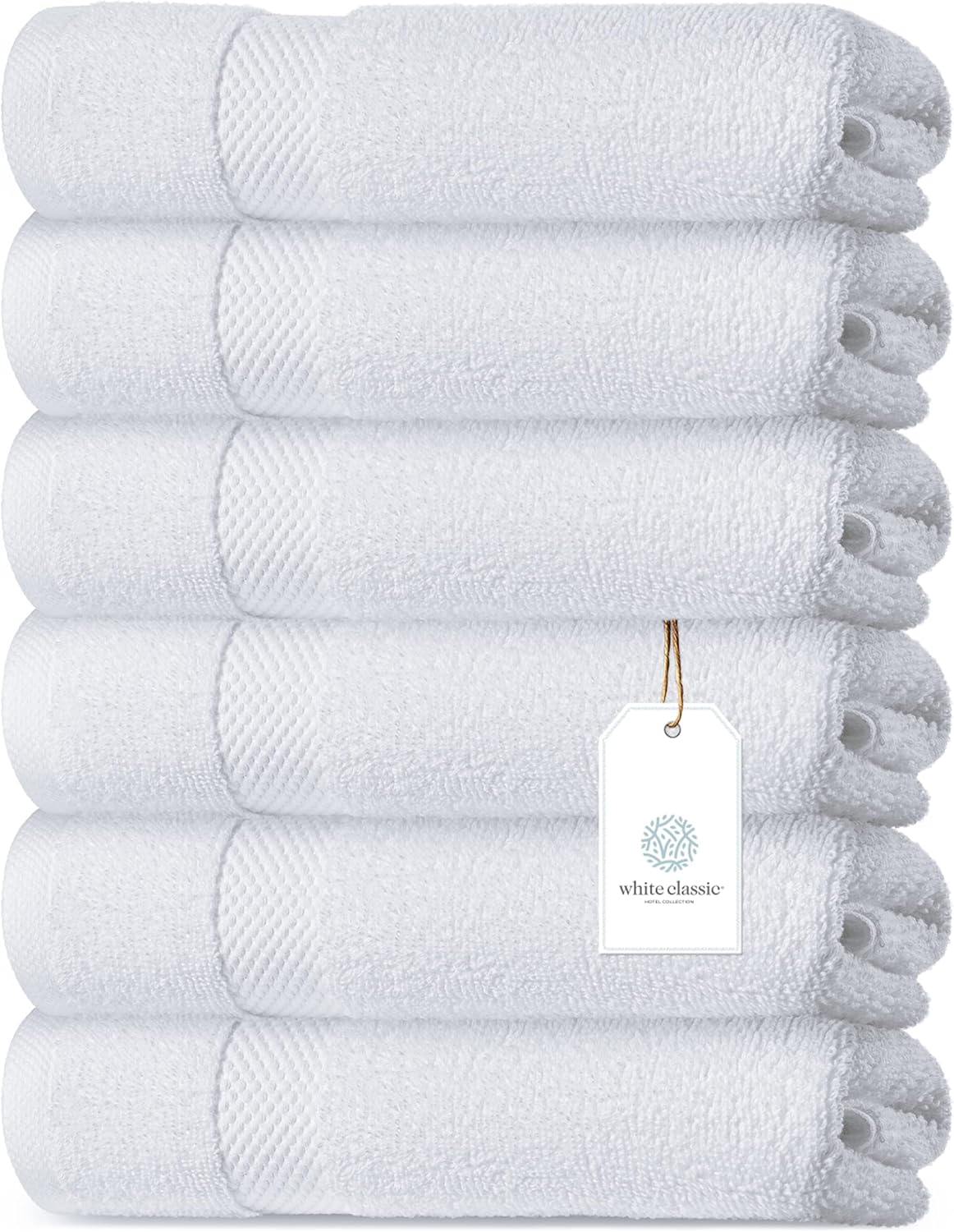 Luxury White Hand Towels - Soft 100% Turkish Cotton | Highly Absorbent Hotel spa...