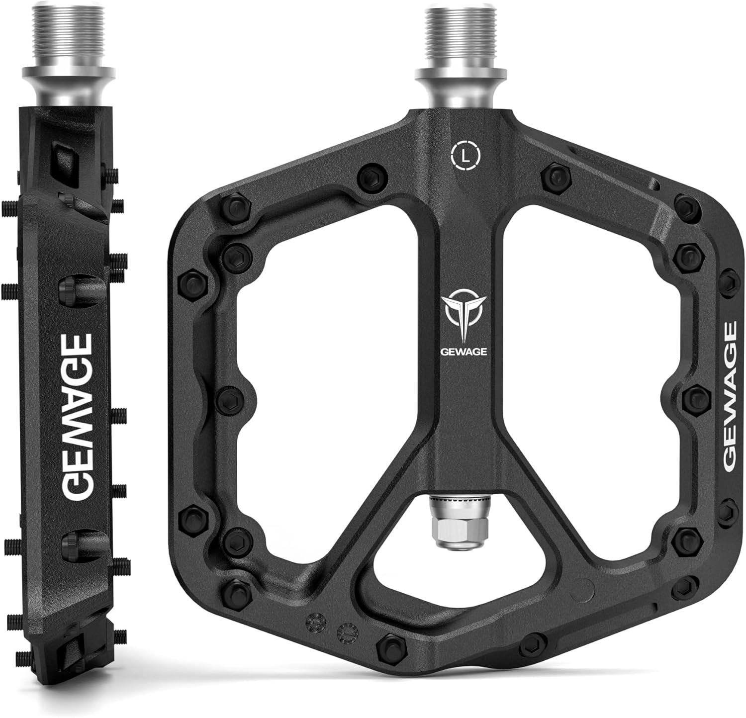 GEWAGE Mountain Bike Pedals, Non-Slip MTB Nylon Fiber Pedals, 9/16" Bicycle Peda...