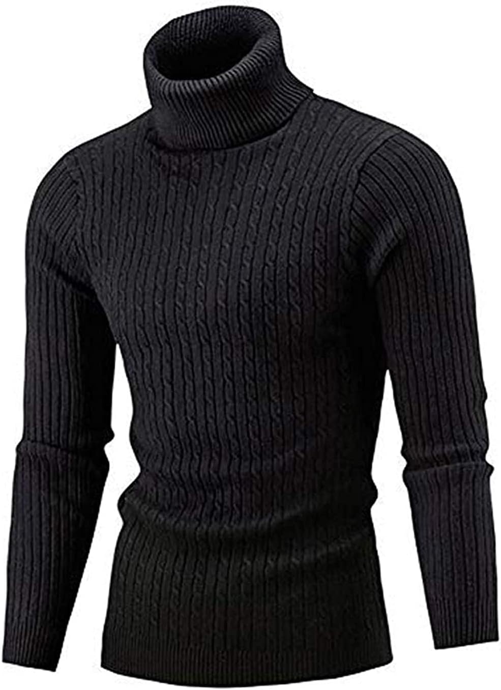 Belovecol Men's Turtleneck Jumpers High Roll Neck Sweater Ribbed Slim Fit Warm T...