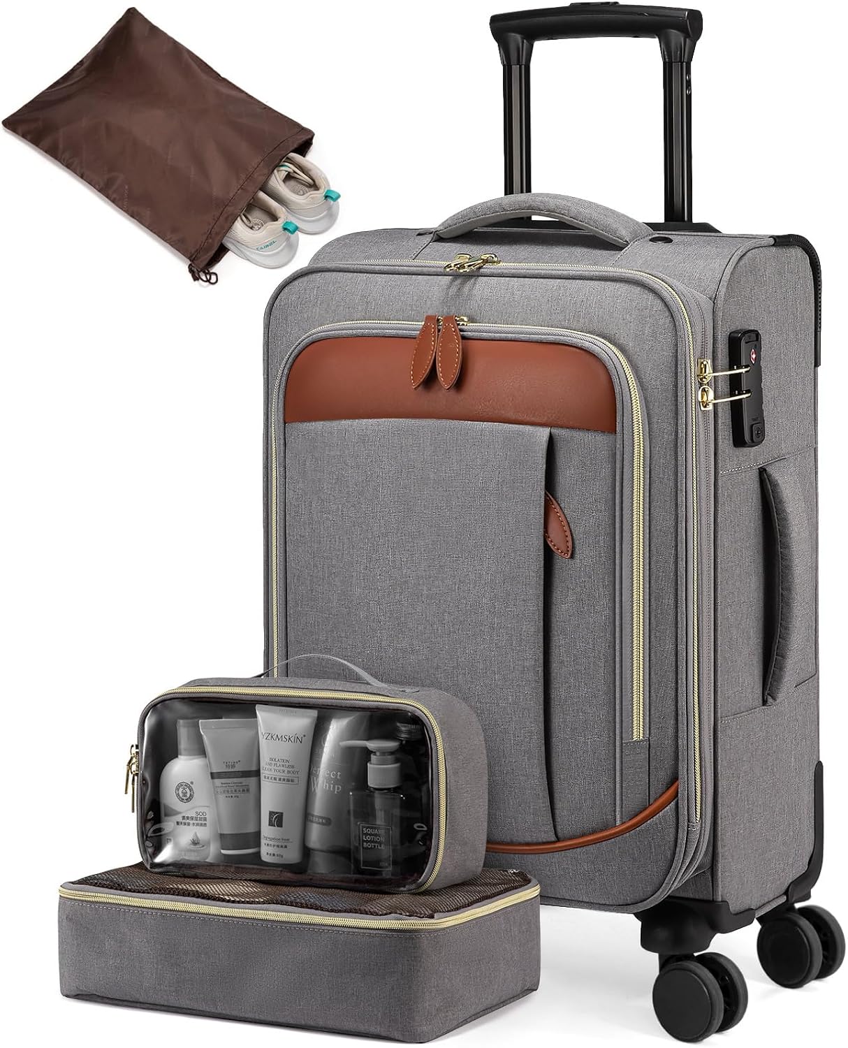 LOVEVOOK Carry On Luggage 22x14x9 Airline Approved, 20 Inch Carry on Suitcase wi...
