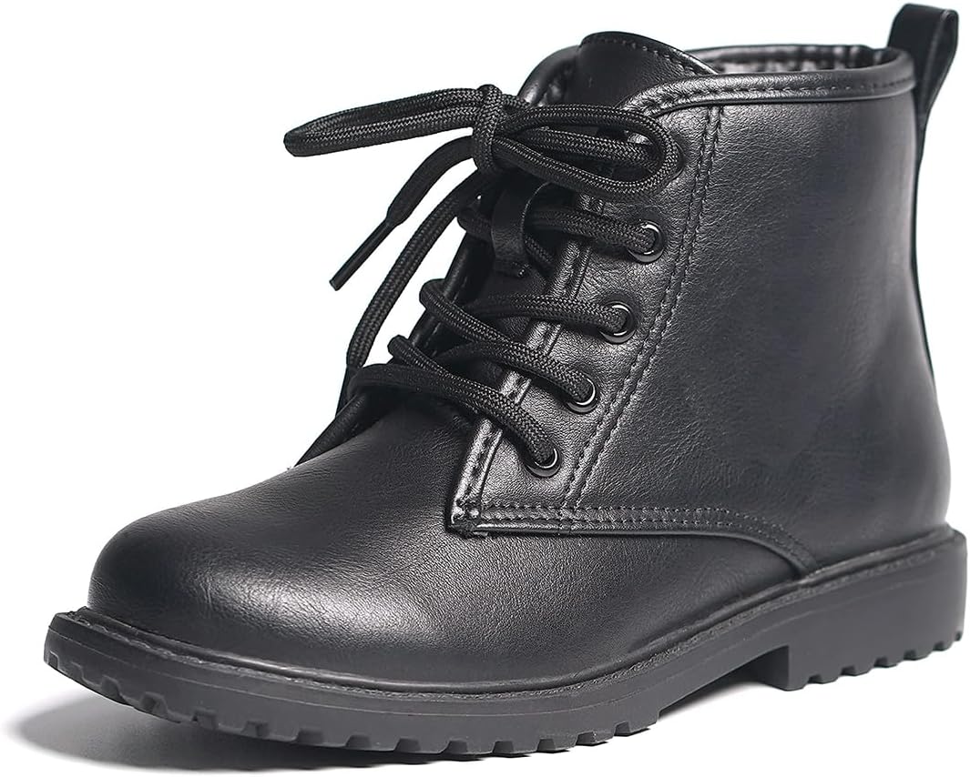 FITORY Girls/Boys Glitter Ankle Boots, Lace Up Waterproof Combat Shoes With Side...
