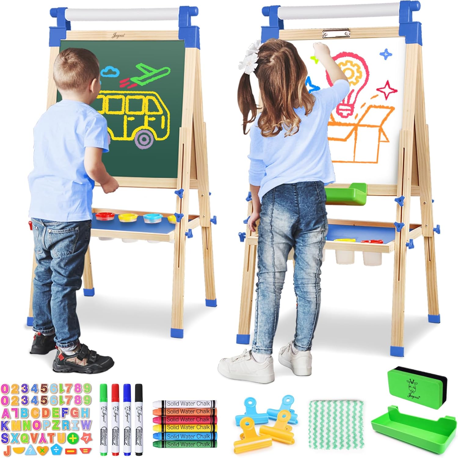 JOYOOSS Easel for Kids Art Easel Kids Easels for Toddlers,Wooden Kid Easel with...