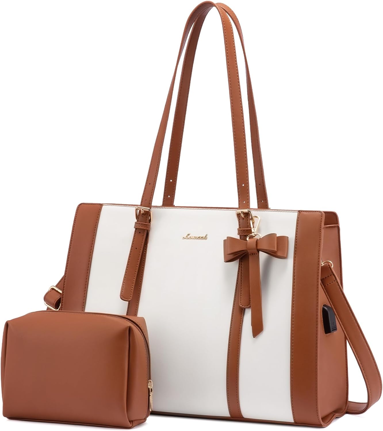 LOVEVOOK Laptop Bag for Women, Large Capacity Work Tote Bag, Fashion Shoulder Ba...