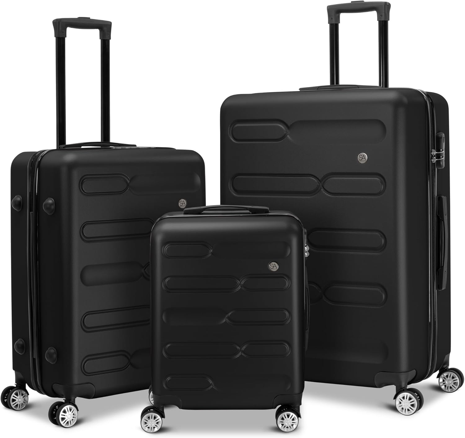 SA Products Suitcase Set of 3 | ABS Hard Shell Suitcase with Lock | Cabin Luggag...