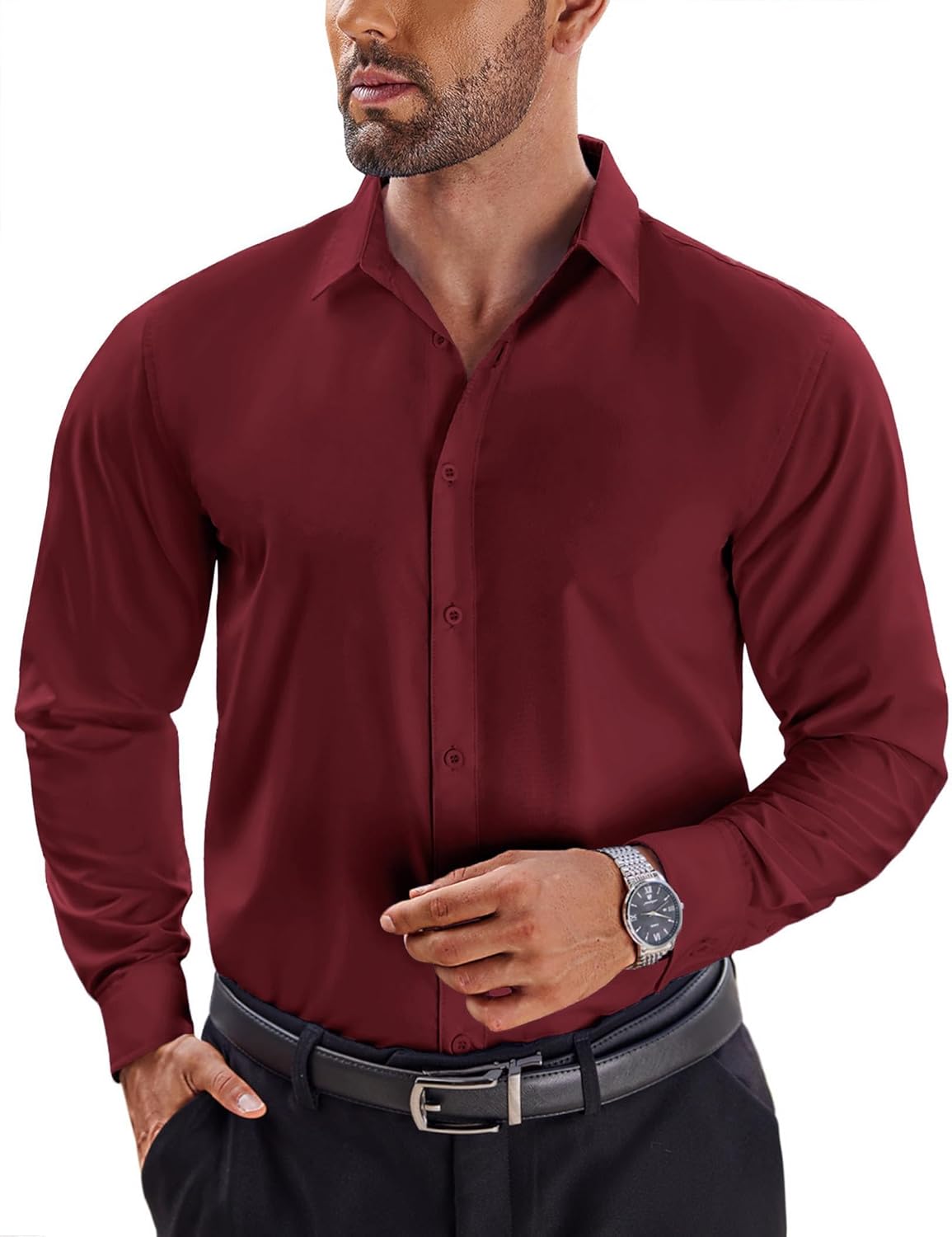 COOFANDY Men's Dress Shirts Long Sleeve Button Up Shirts Formal Business Shirt B...