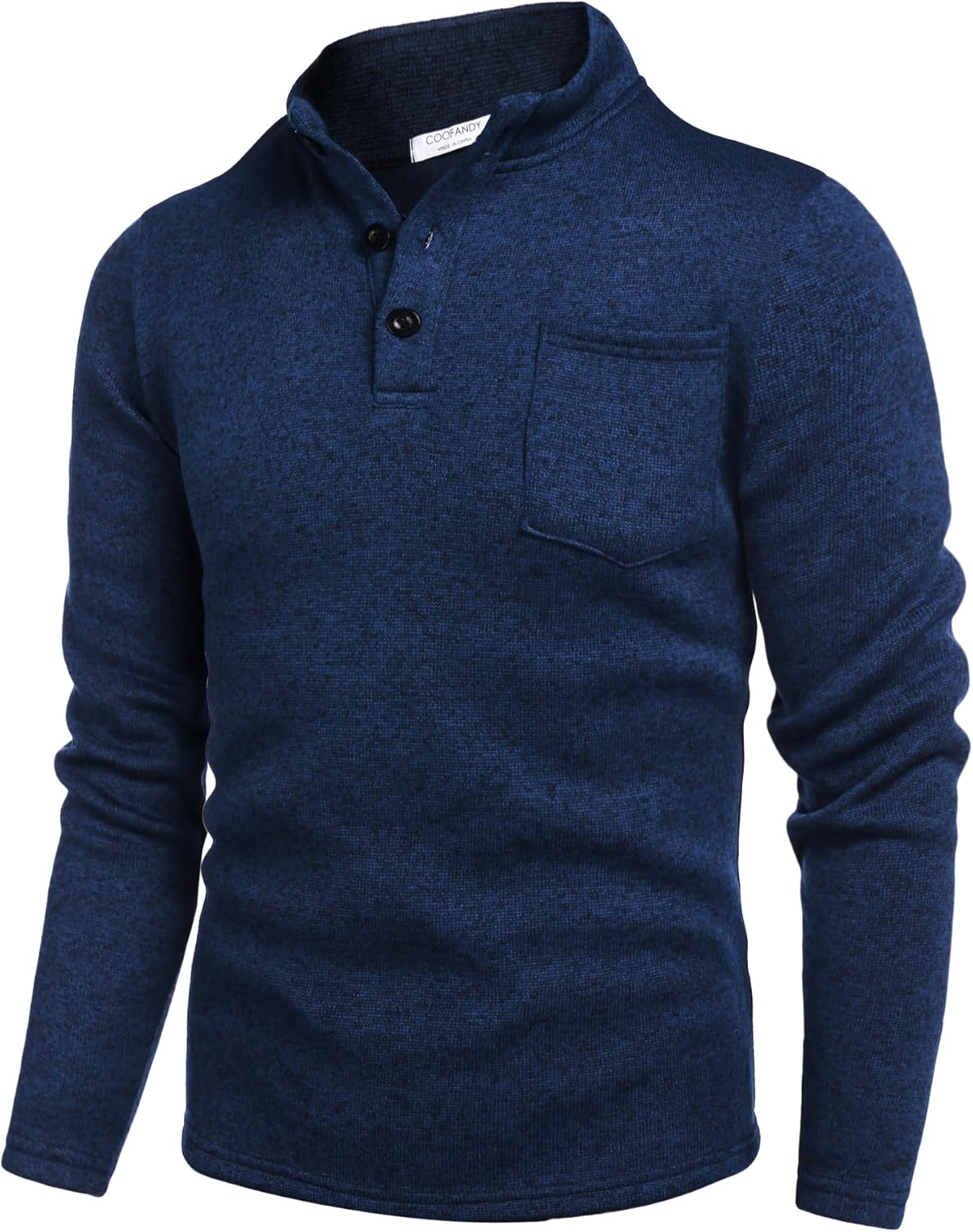 COOFANDY Men's Casual Henley Pullover Sweatshirt Thermal Fleece Slim Fit Sweater...