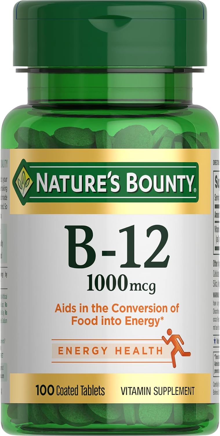 Nature's Bounty Vitamin B-12 1000 mcg, 100 Count 100 Count (Pack of 1)