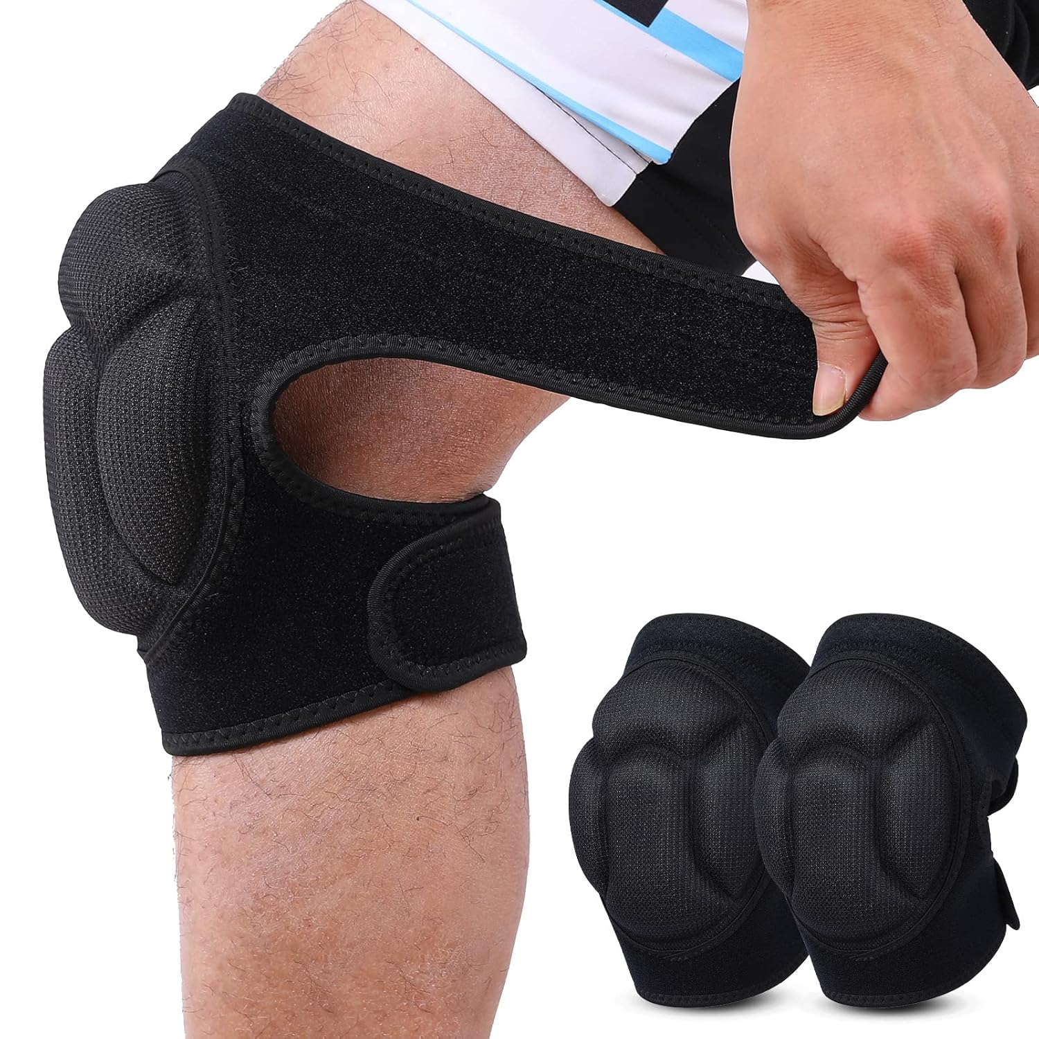 PLIKSUVER Knee Pads 20MM Thick Sponge Gardening Knee Pads Anti-Slip Volleyball K...