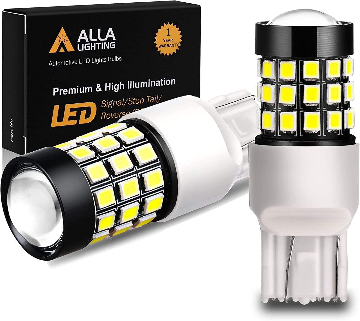 Alla Lighting Newly Upgraded T20 7440 7443 LED Back-up Reverse, Signal, Brake Li...