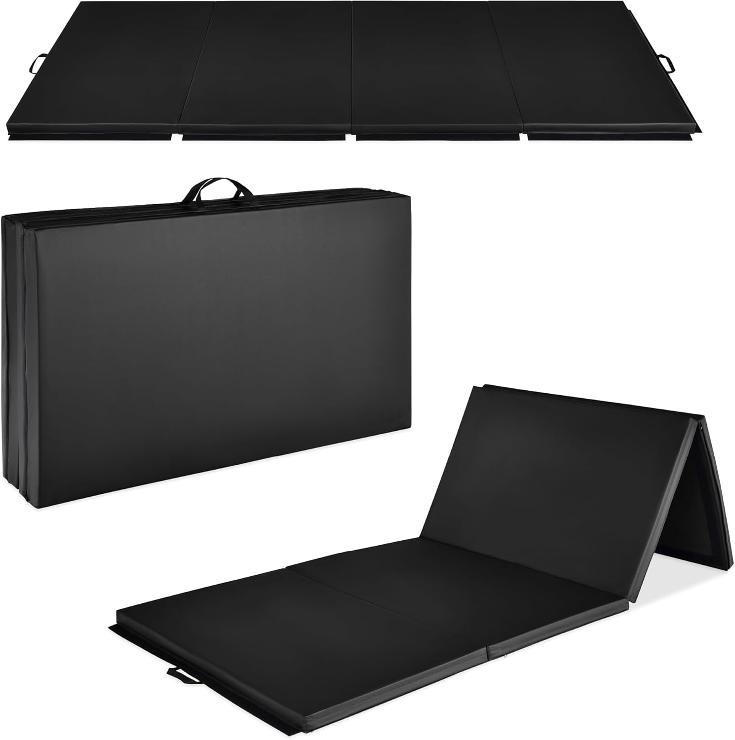 Best Choice Products 10ftx4ftx2in Folding Gym Mat 4-Panel Exercise Gymnastics Ae...