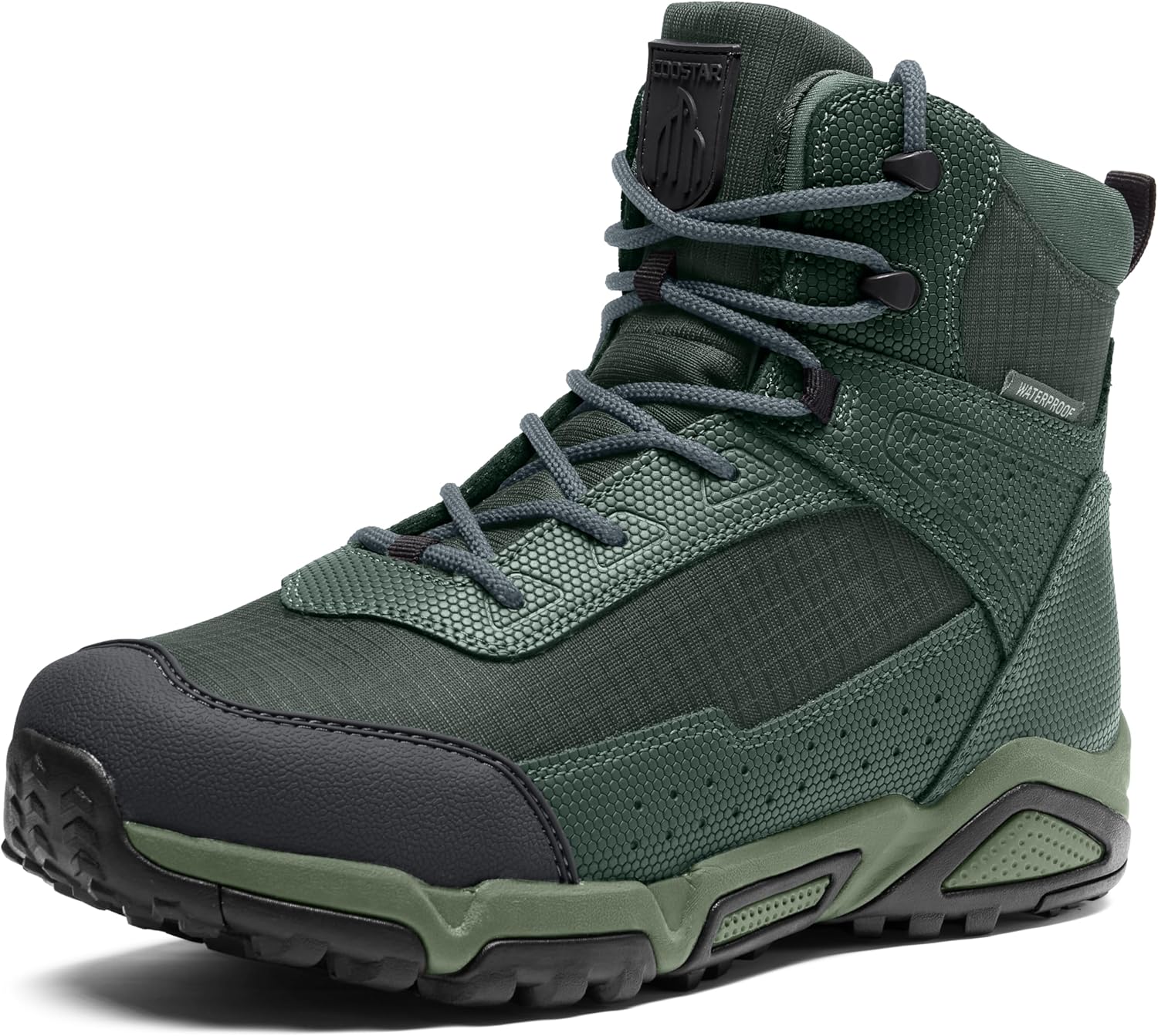 Men's Water-Resistant Work Boots Lightweight Tactical Boots Non-Slip Hiking Boot...
